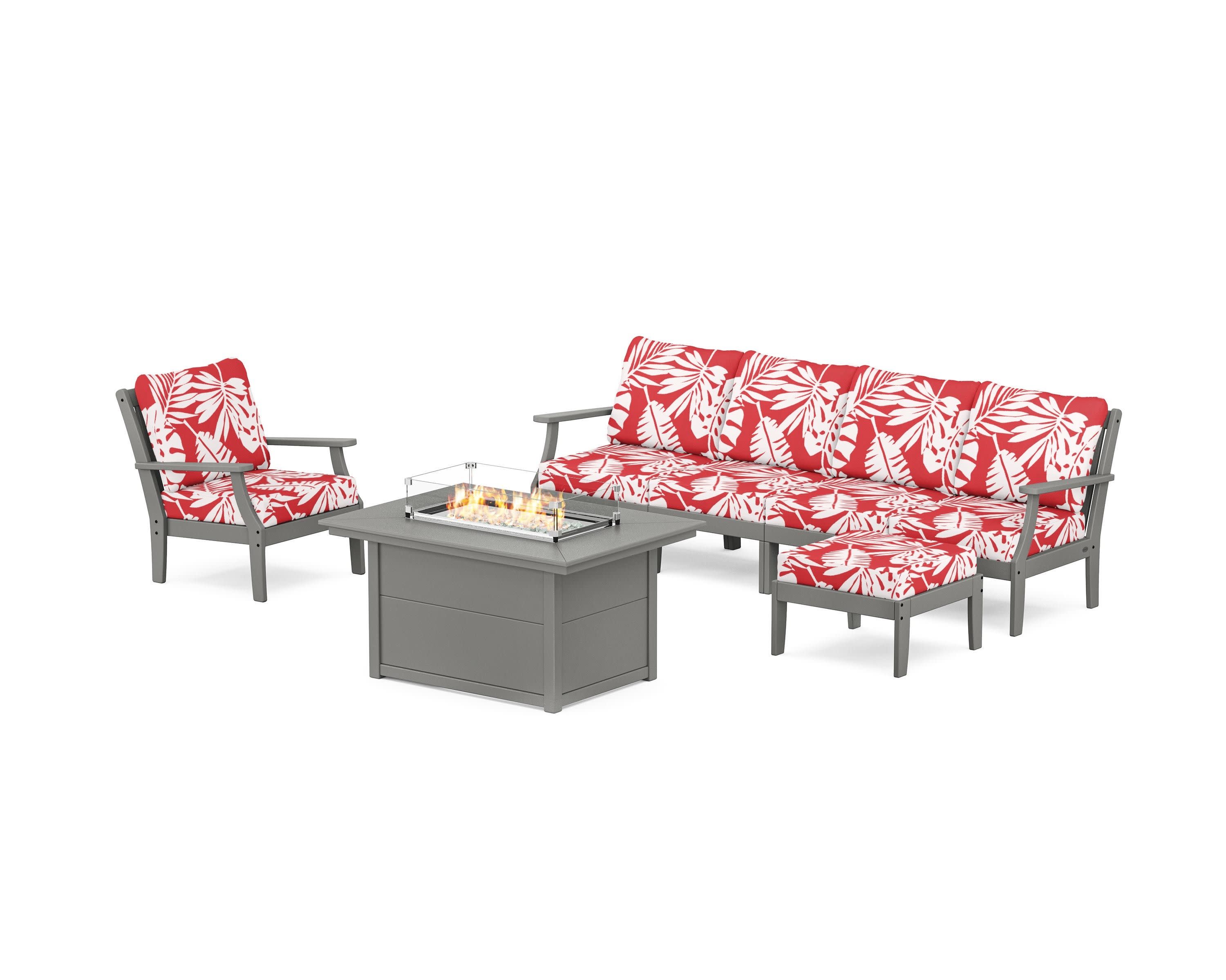 Braxton Sectional Lounge and Fire Pit Set
