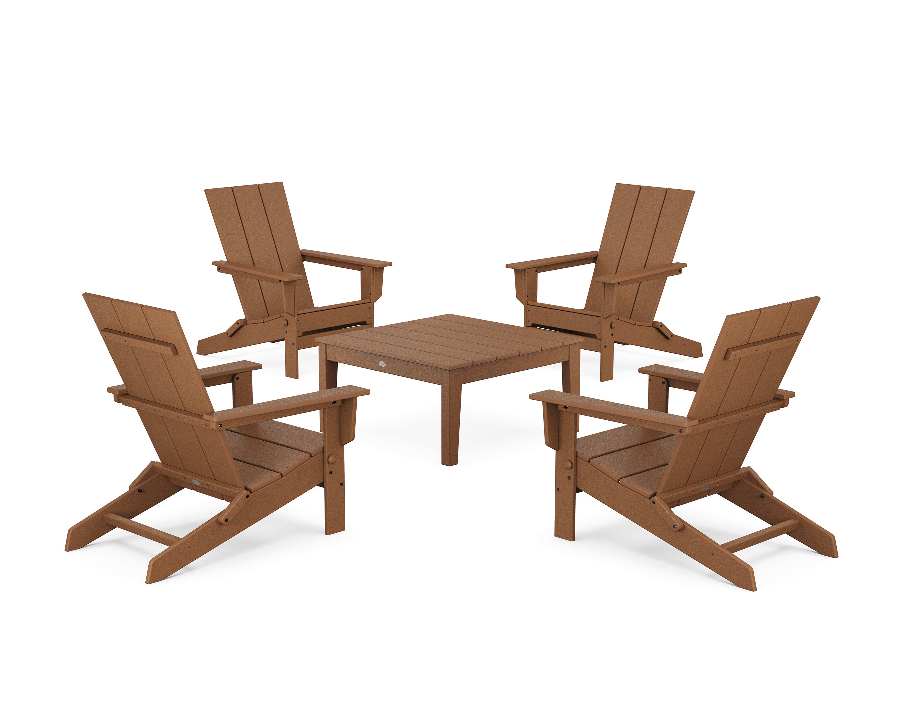 5-Piece Modern Studio Folding Adirondack Chair Conversation Group