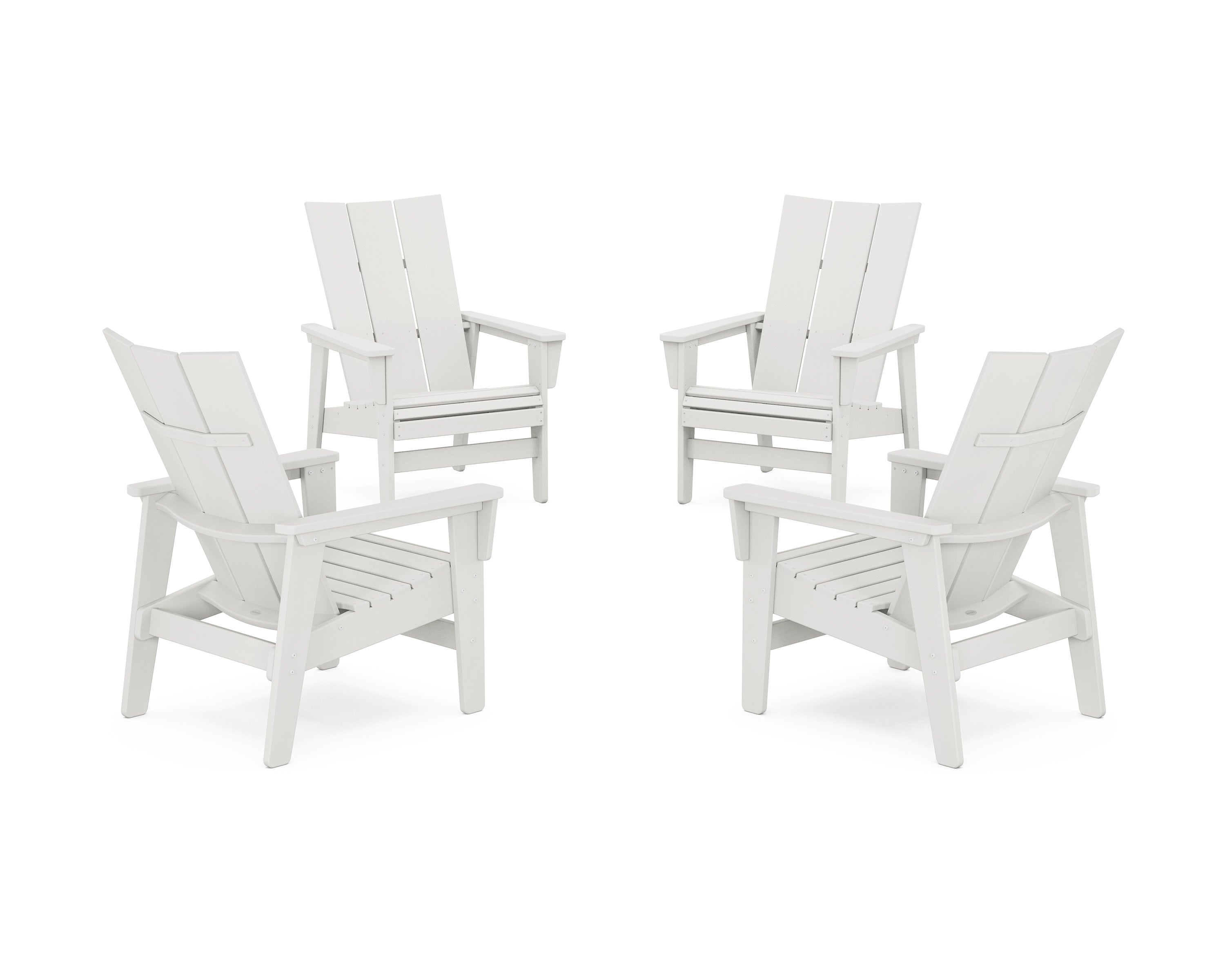4-Piece Modern Grand Upright Adirondack Chair Conversation Set