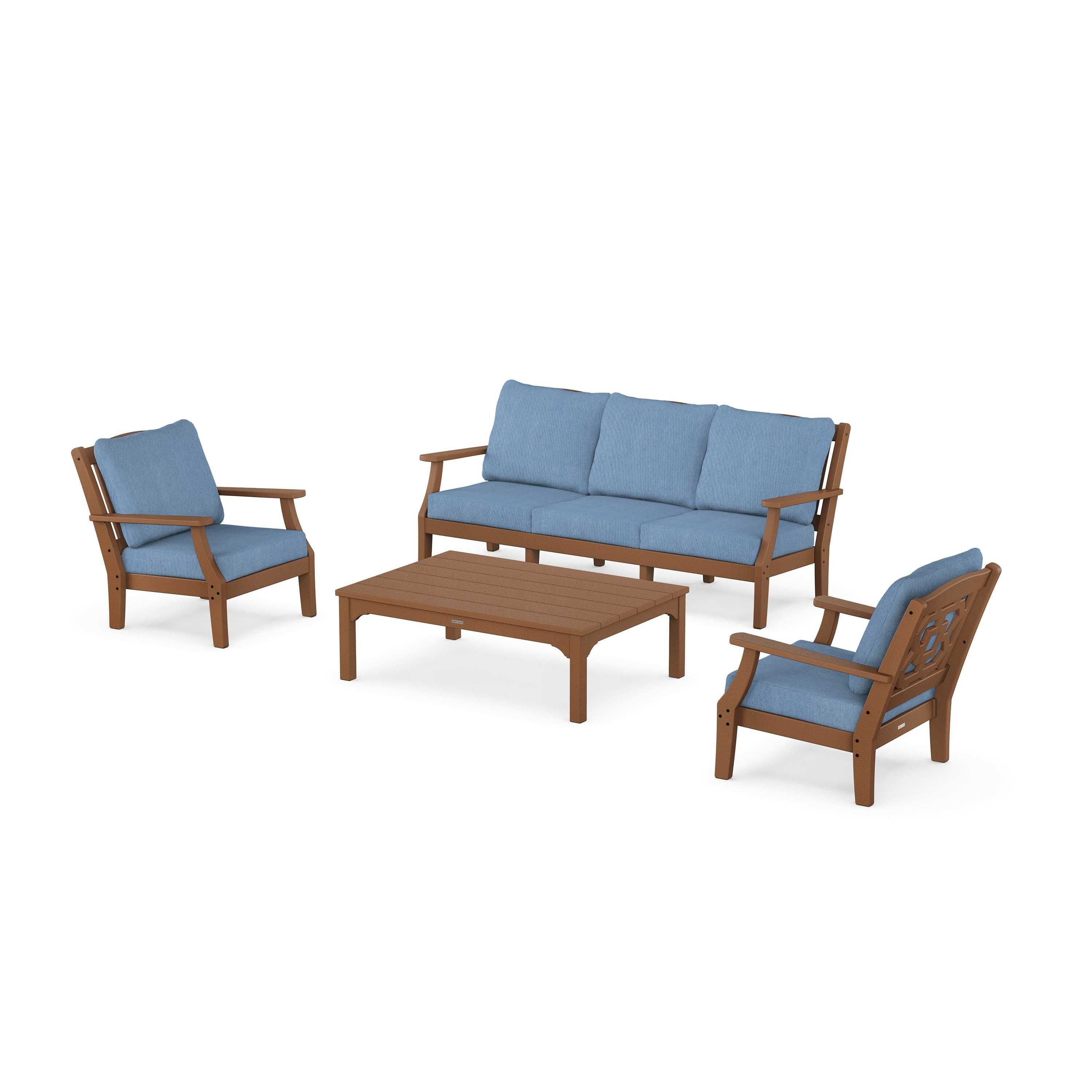 Chinoiserie 4-Piece Deep Seating Set with Sofa