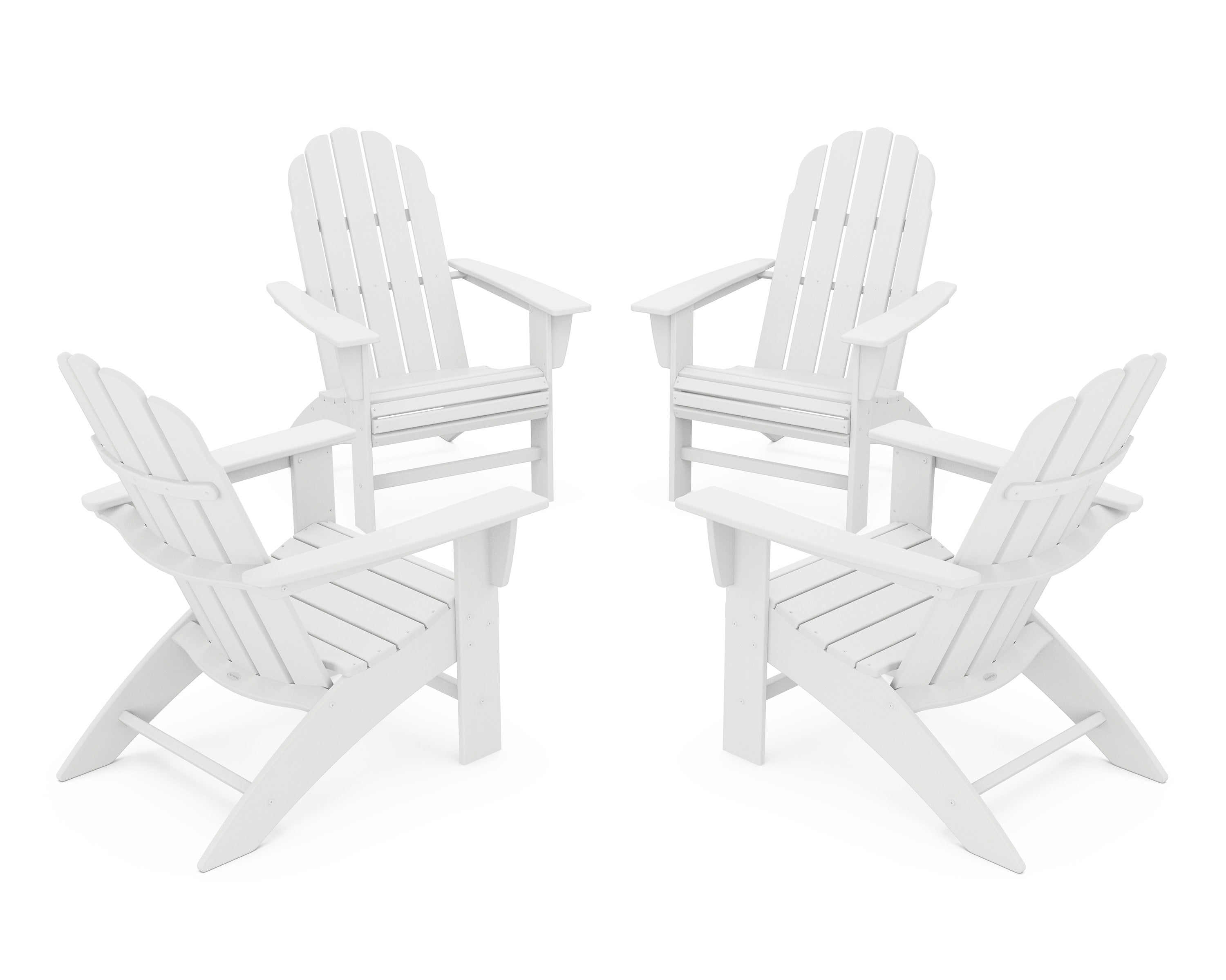 4-Piece Vineyard Curveback Adirondack Chair Conversation Set