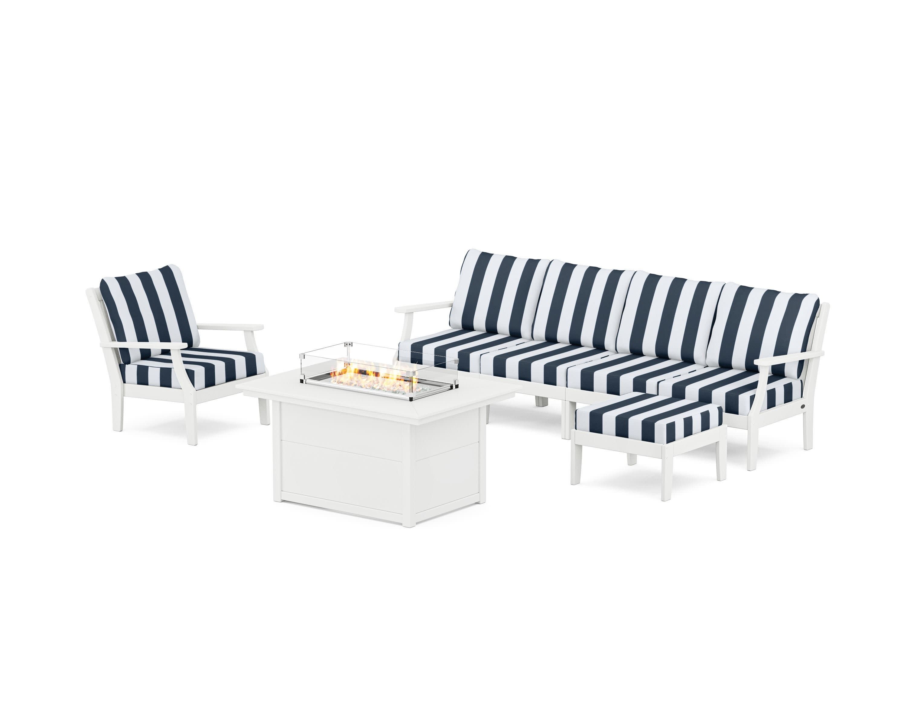 Braxton Sectional Lounge and Fire Pit Set