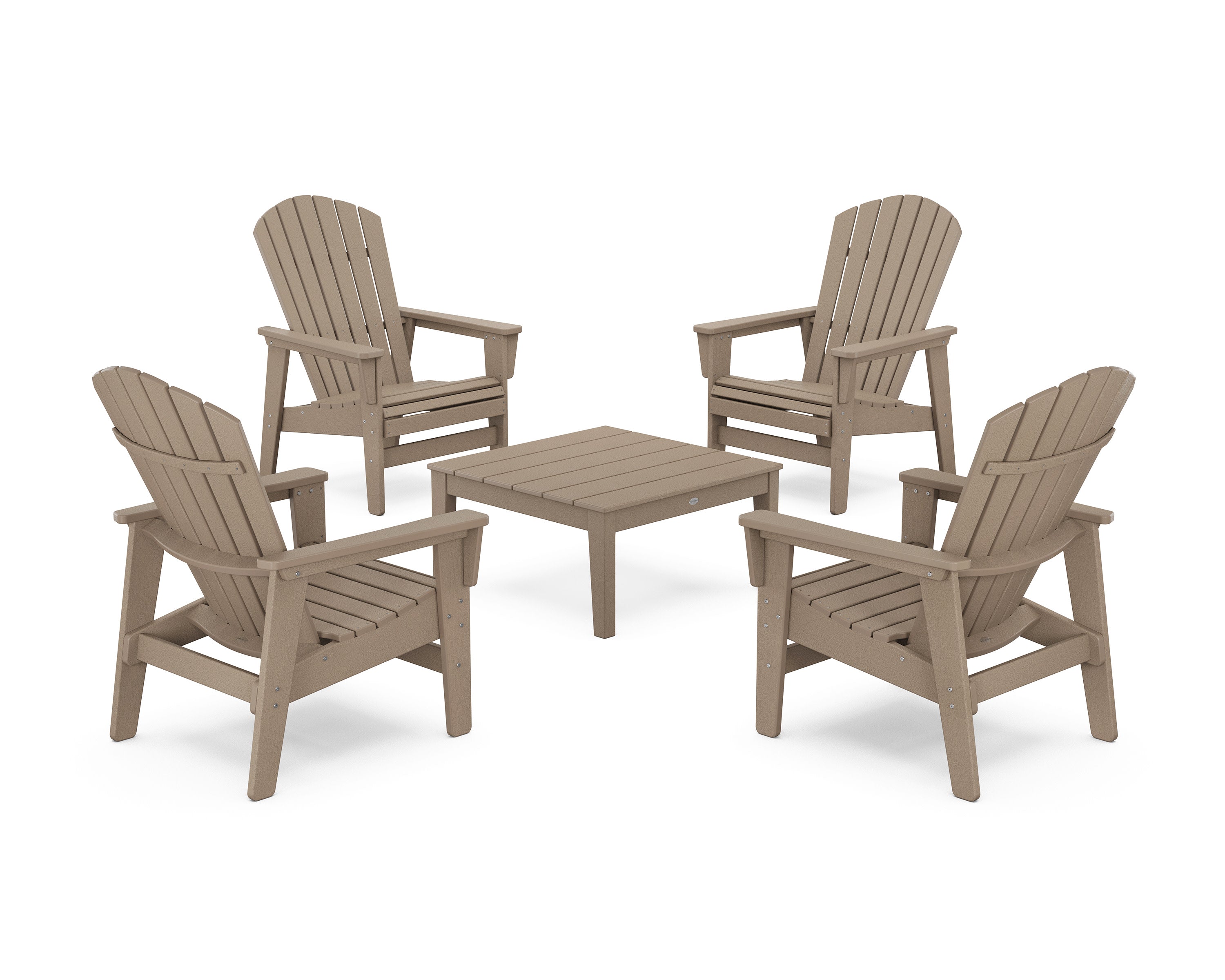5-Piece Nautical Grand Upright Adirondack Chair Conversation Group