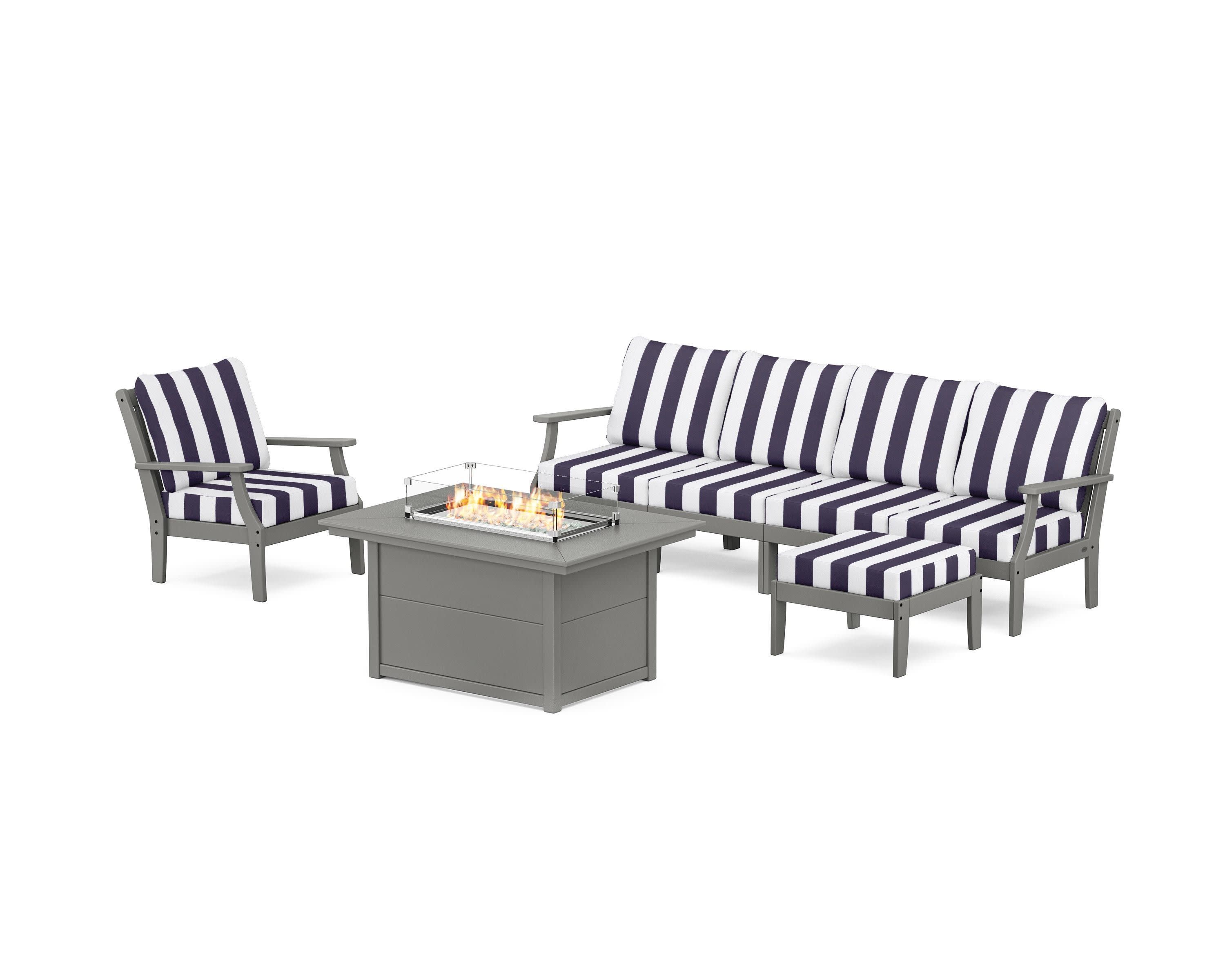 Braxton Sectional Lounge and Fire Pit Set