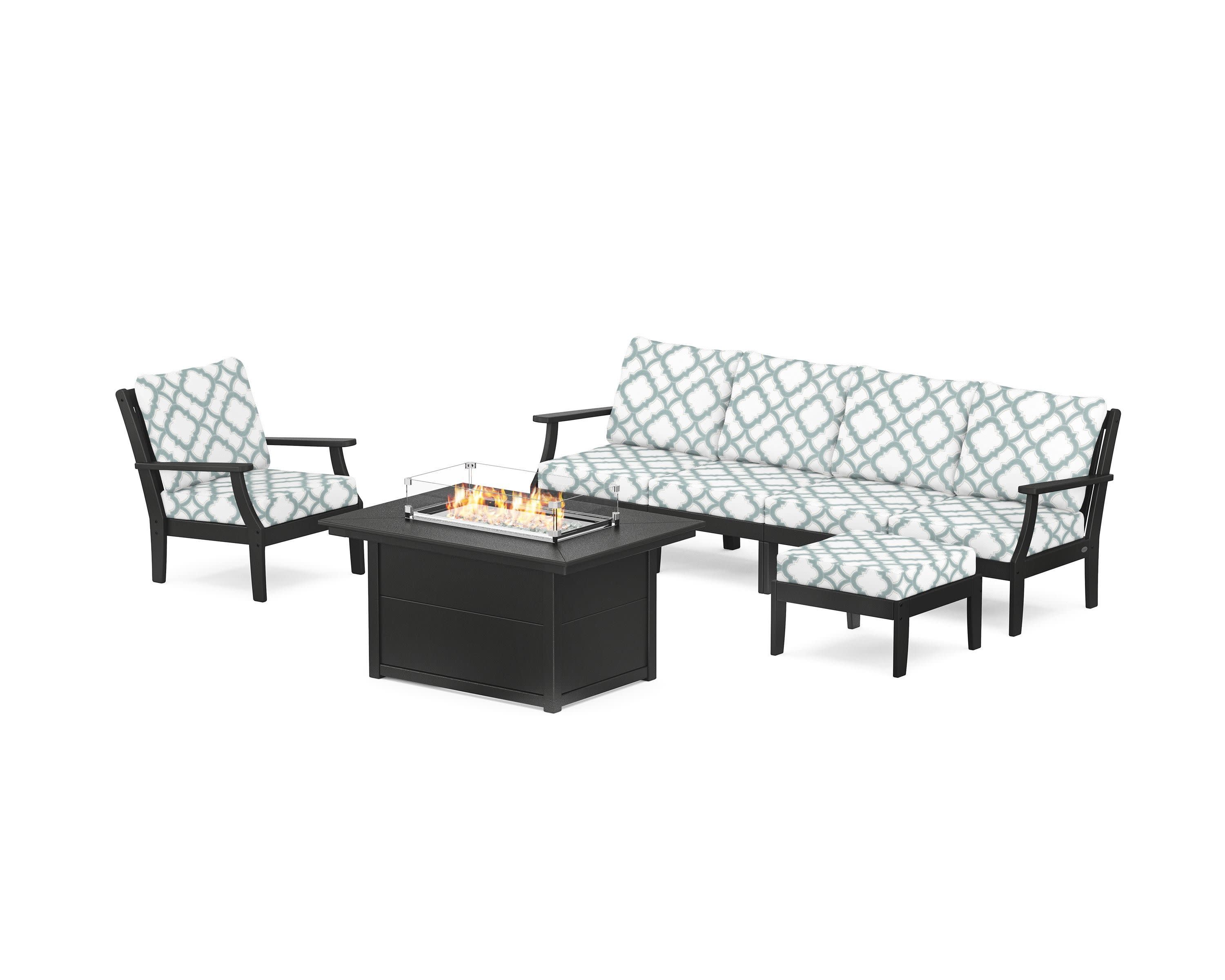 Braxton Sectional Lounge and Fire Pit Set