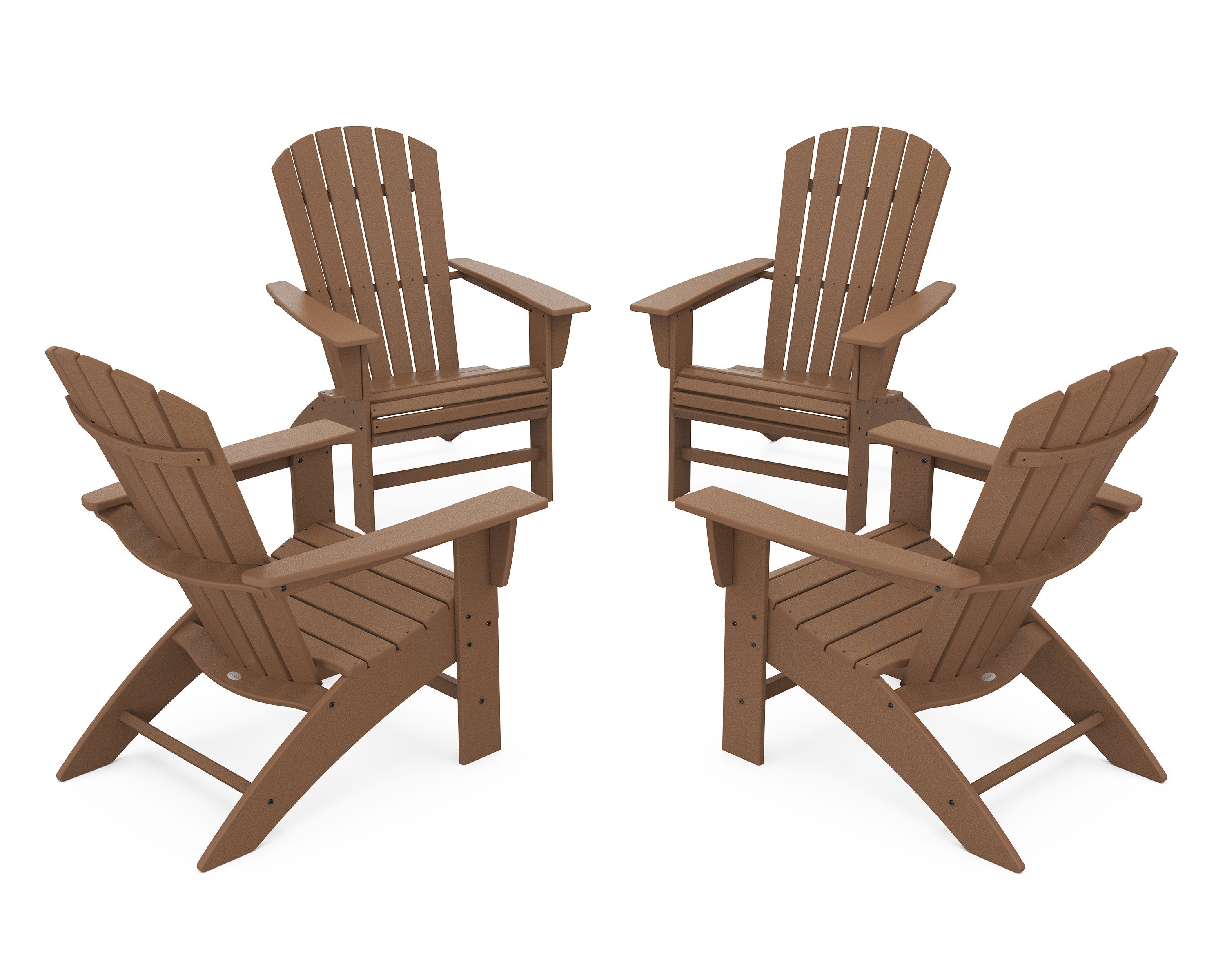 4-Piece Nautical Curveback Adirondack Chair Conversation Set