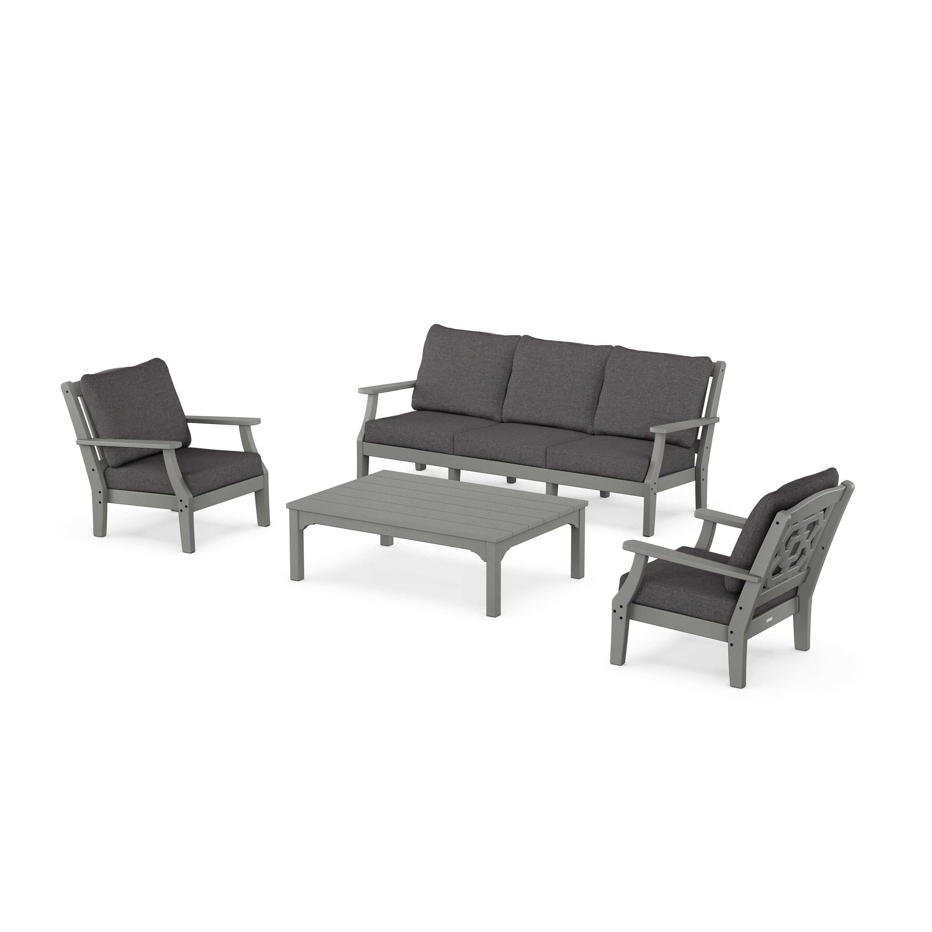 Chinoiserie 4-Piece Deep Seating Set with Sofa