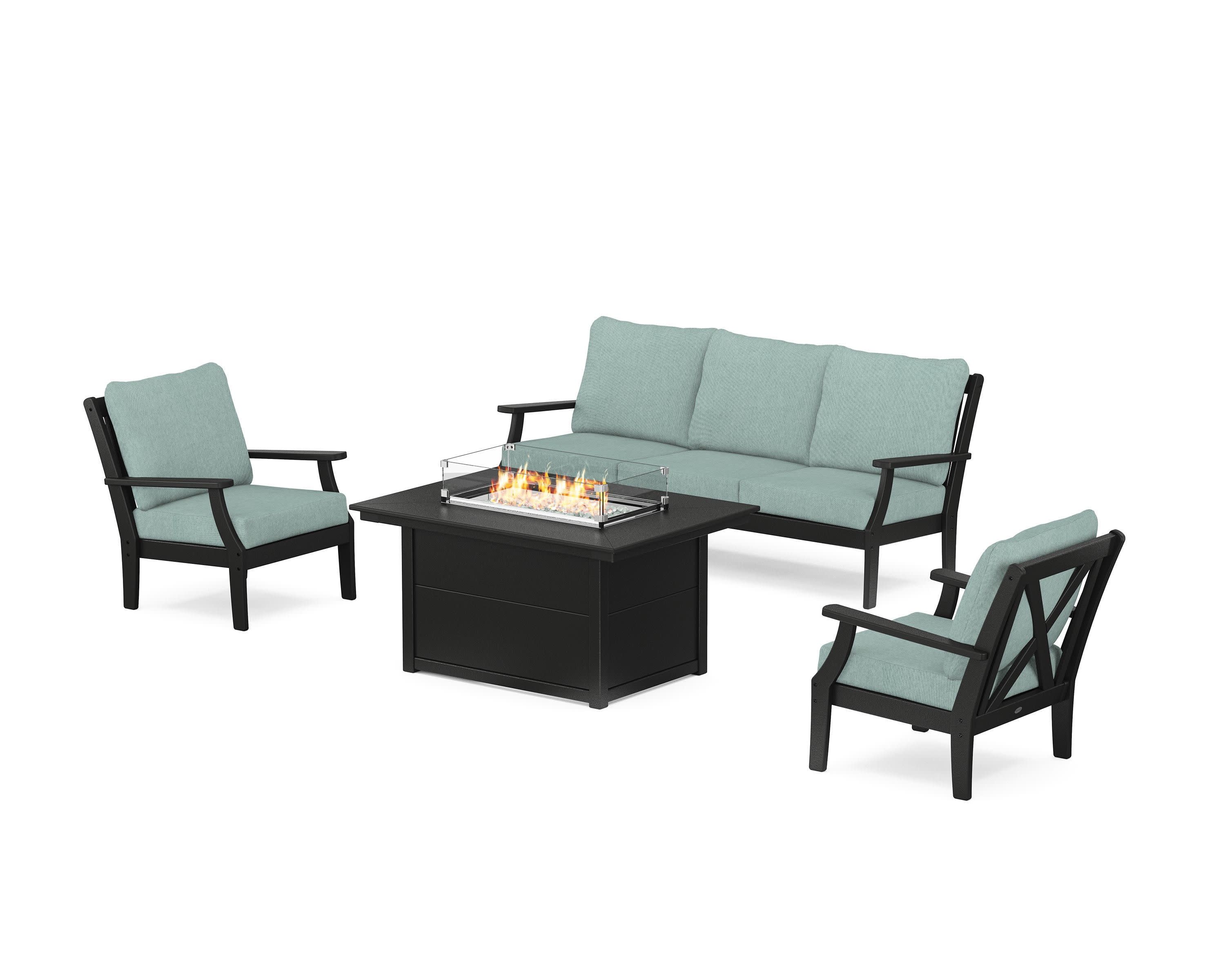 Braxton Deep Seating Fire Pit Table Set