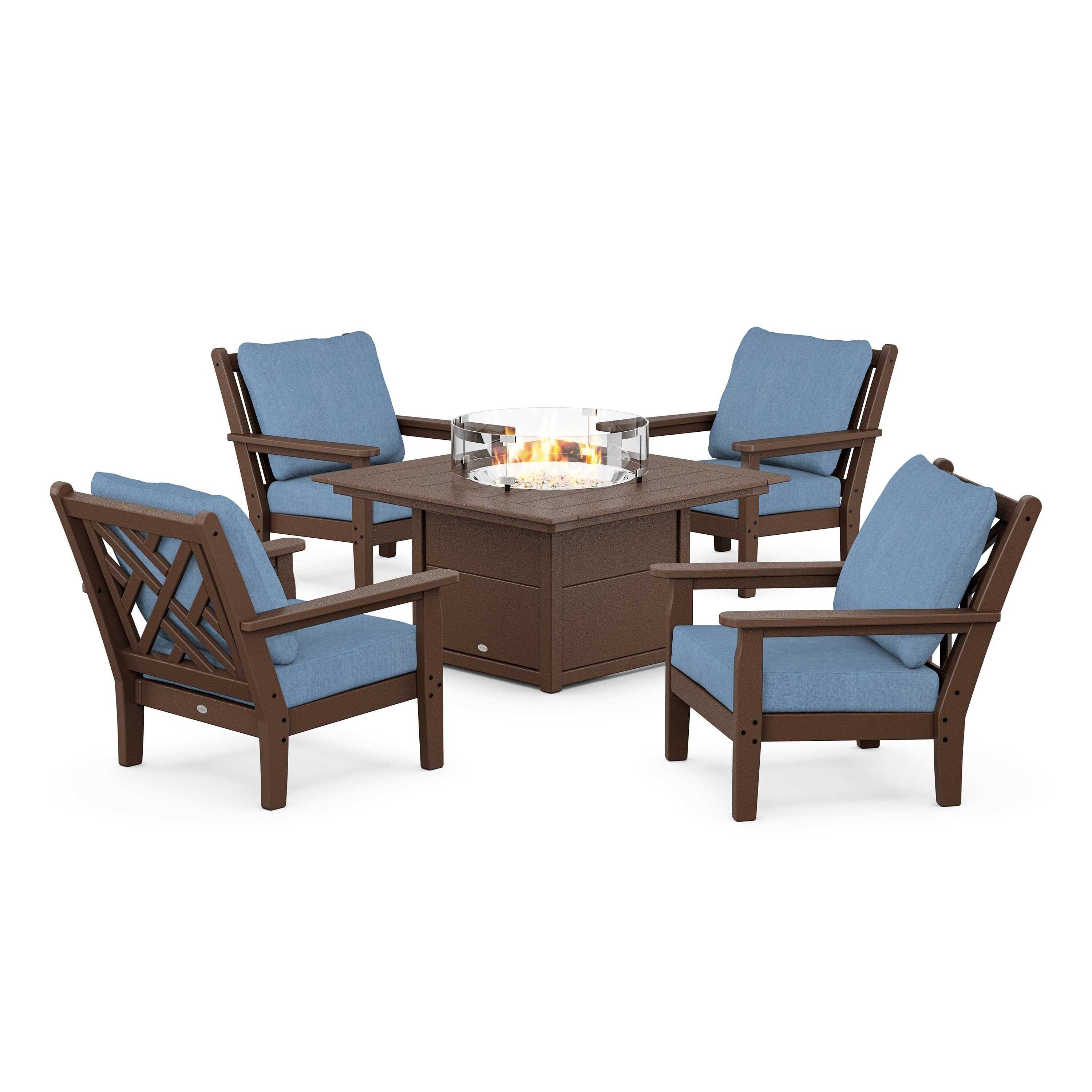Chippendale 5-Piece Deep Seating Set with Fire Pit Table