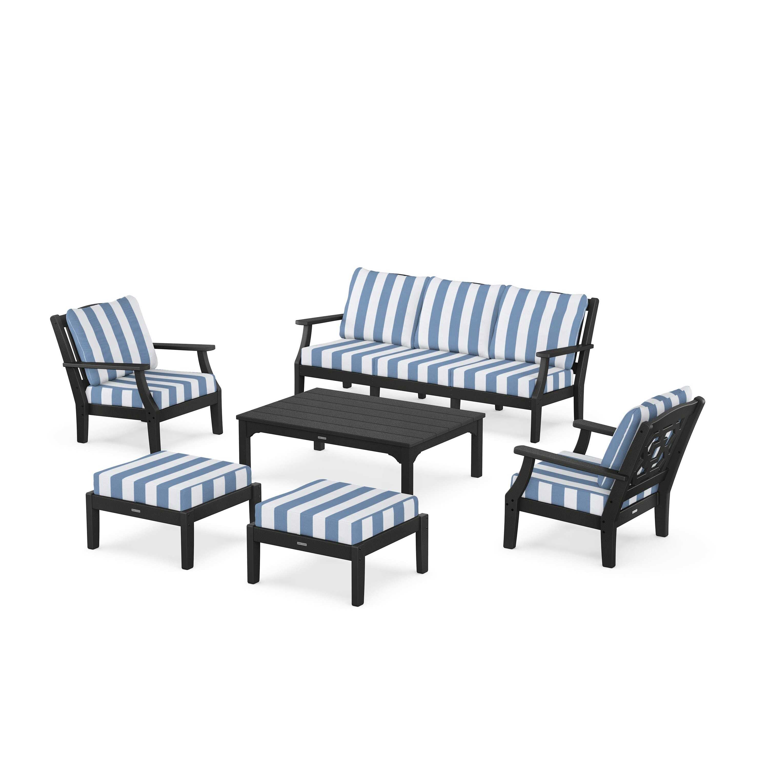 Chinoiserie 6-Piece Lounge Sofa Set