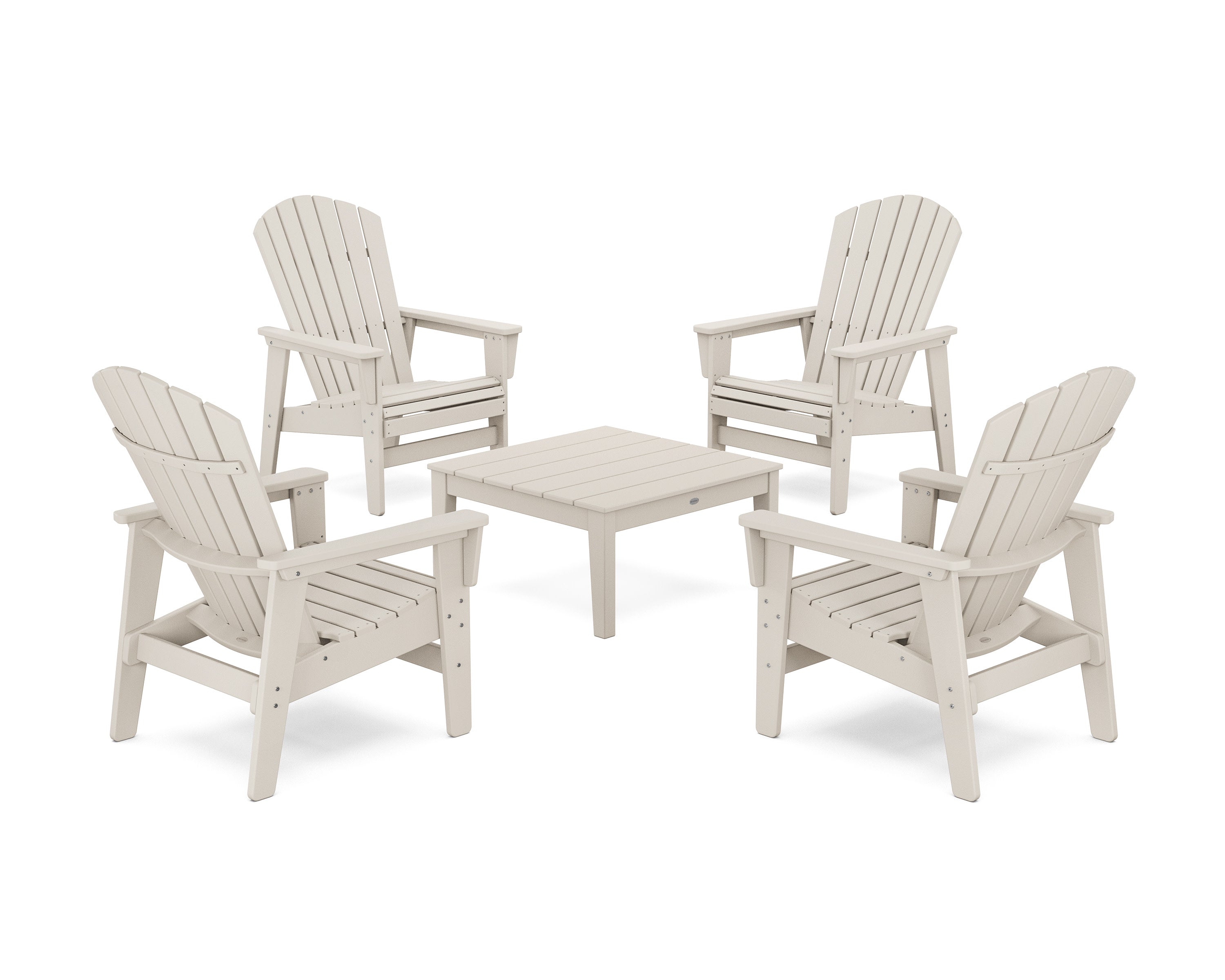 5-Piece Nautical Grand Upright Adirondack Chair Conversation Group