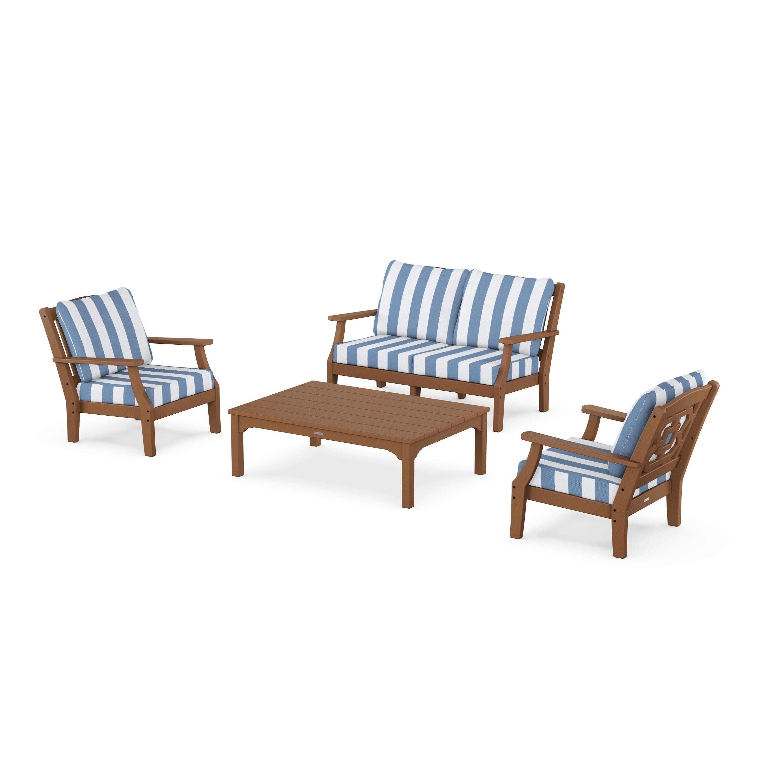 Chinoiserie 4-Piece Deep Seating Set with Loveseat