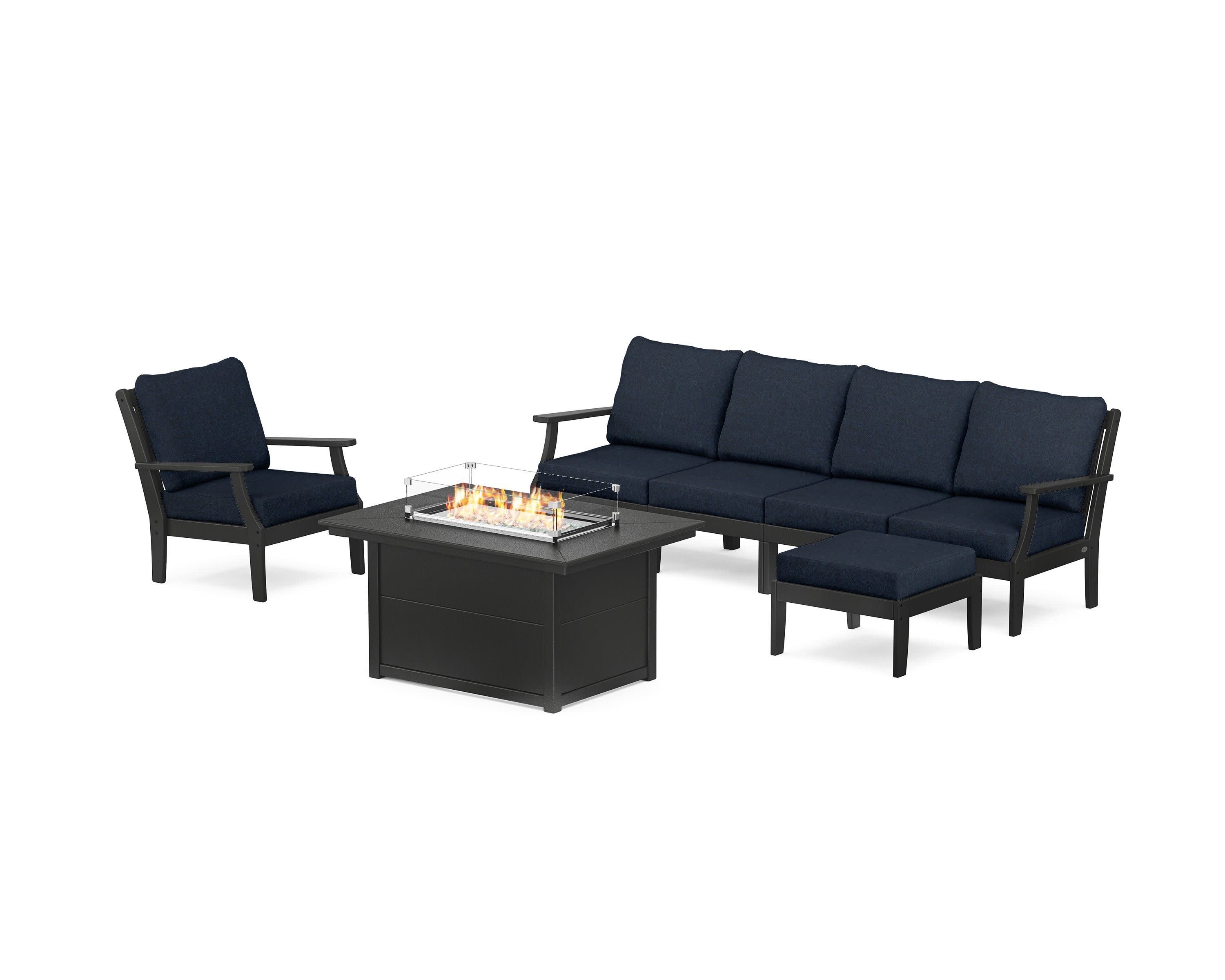 Braxton Sectional Lounge and Fire Pit Set