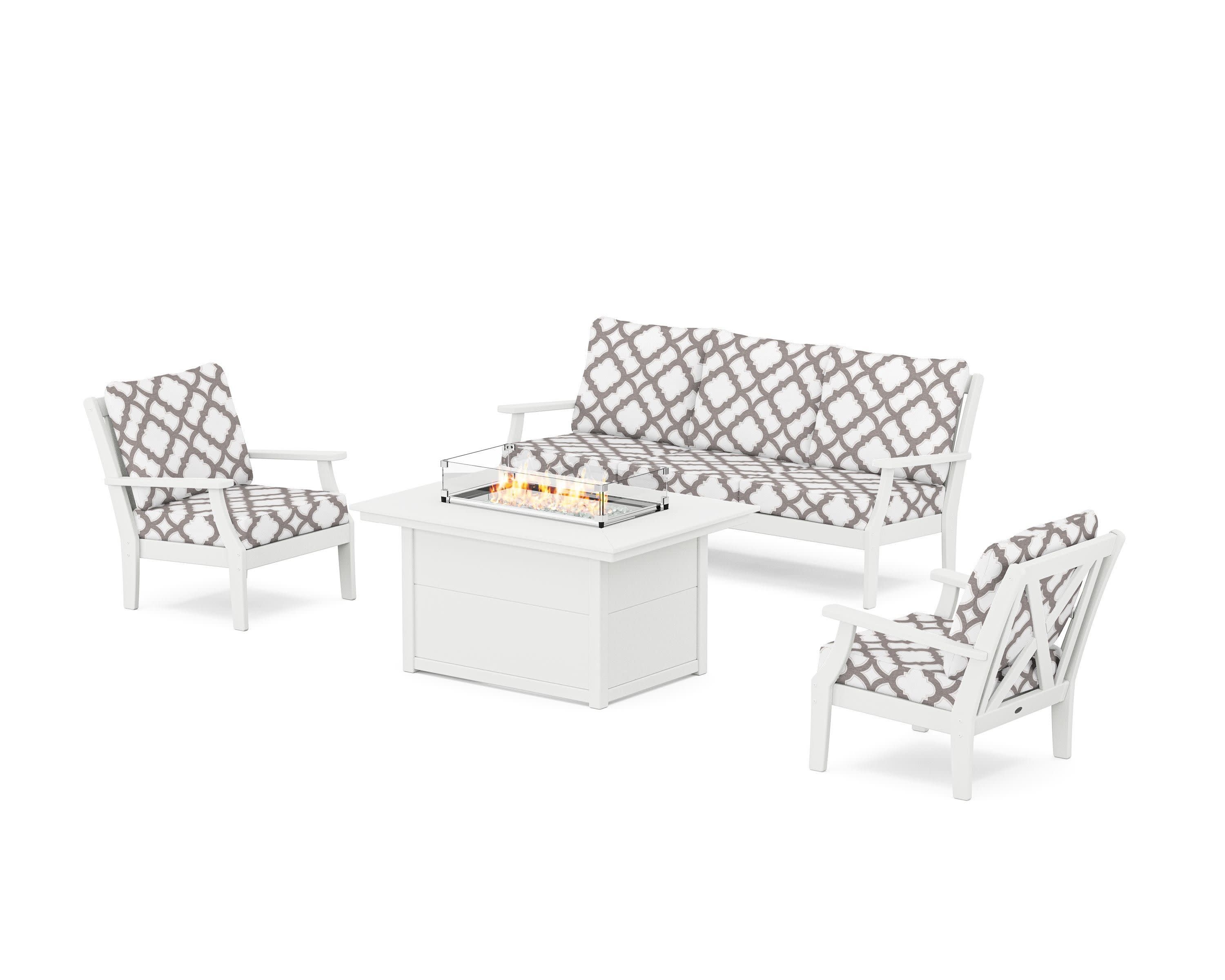 Braxton Deep Seating Fire Pit Table Set
