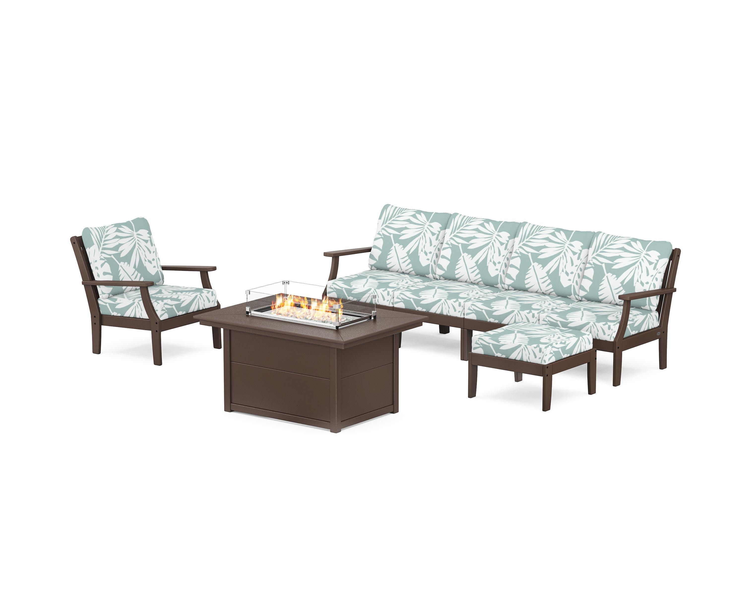 Braxton Sectional Lounge and Fire Pit Set