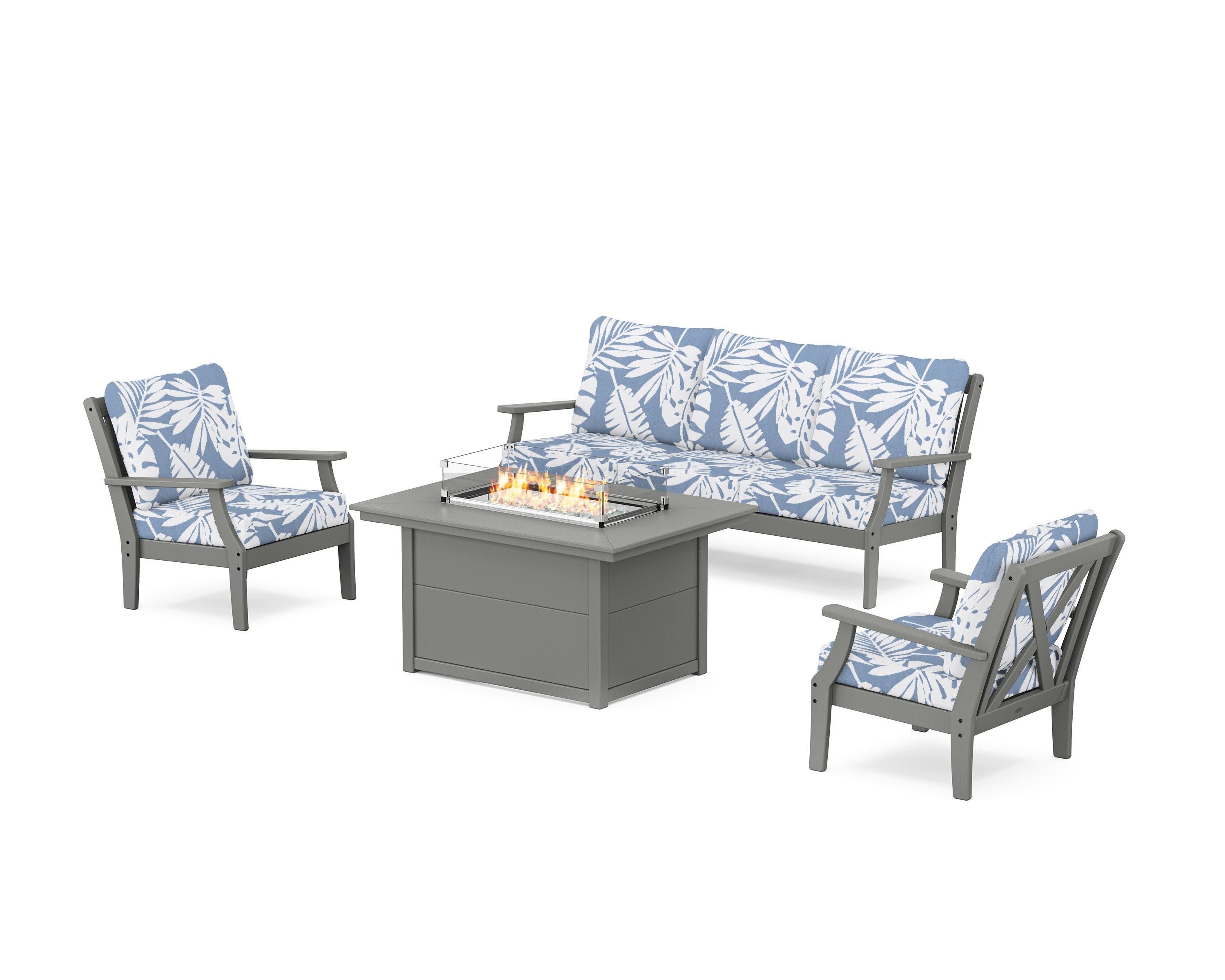 Braxton Deep Seating Fire Pit Table Set