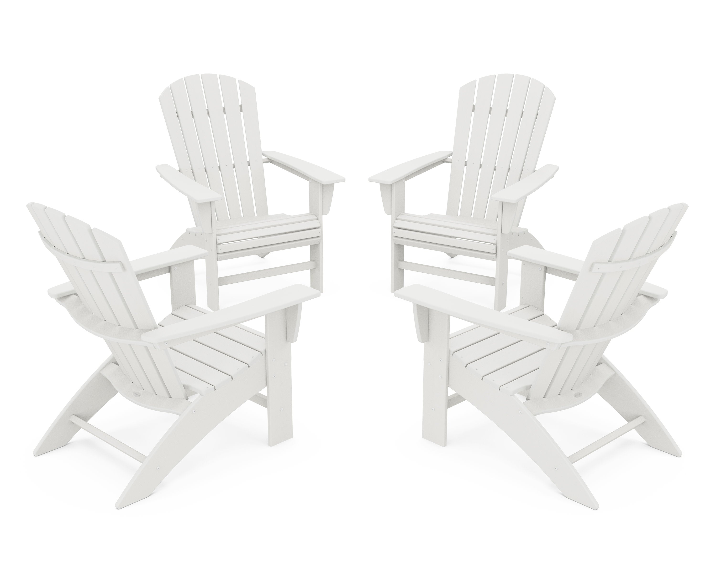 4-Piece Nautical Curveback Adirondack Chair Conversation Set