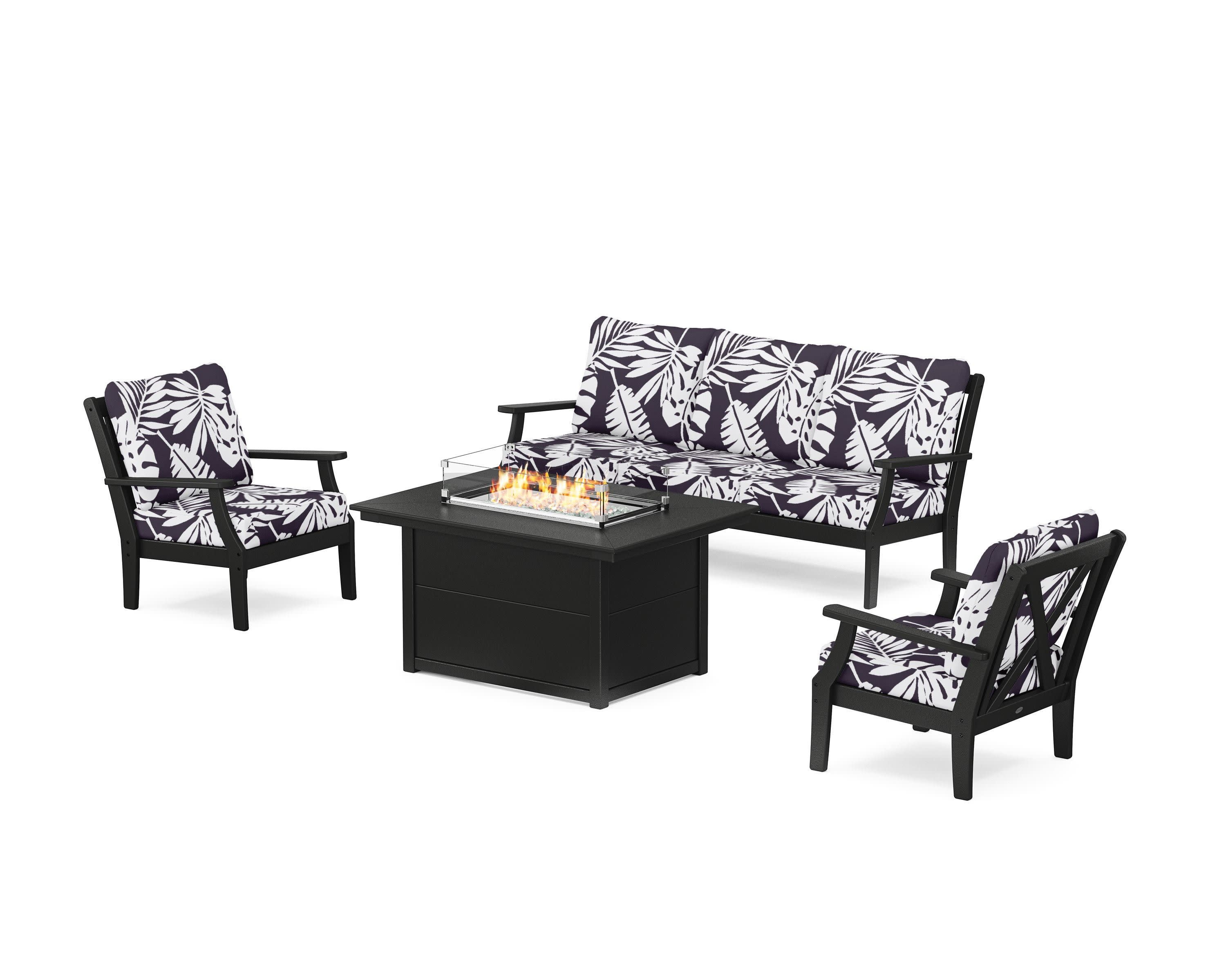Braxton Deep Seating Fire Pit Table Set