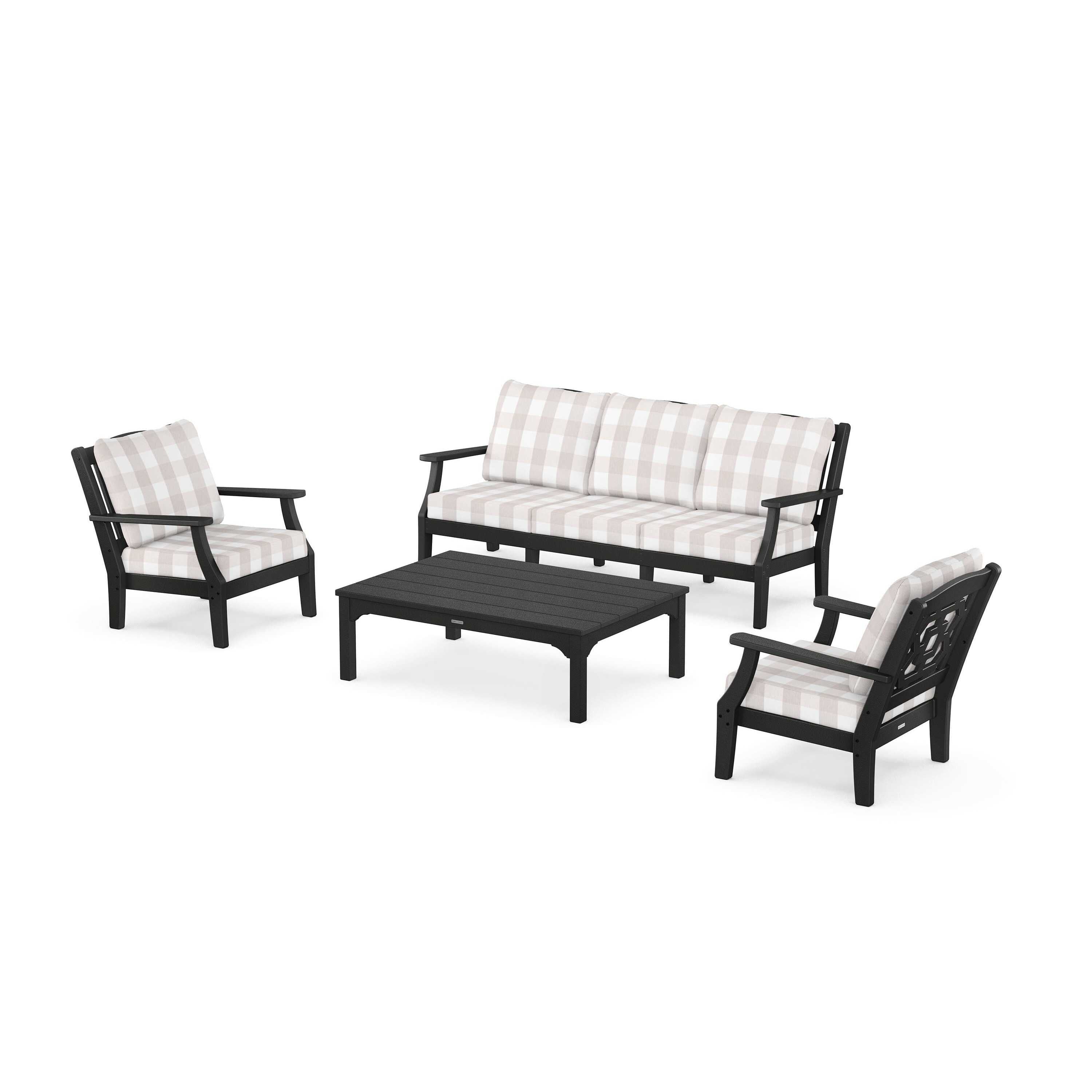 Chinoiserie 4-Piece Deep Seating Set with Sofa