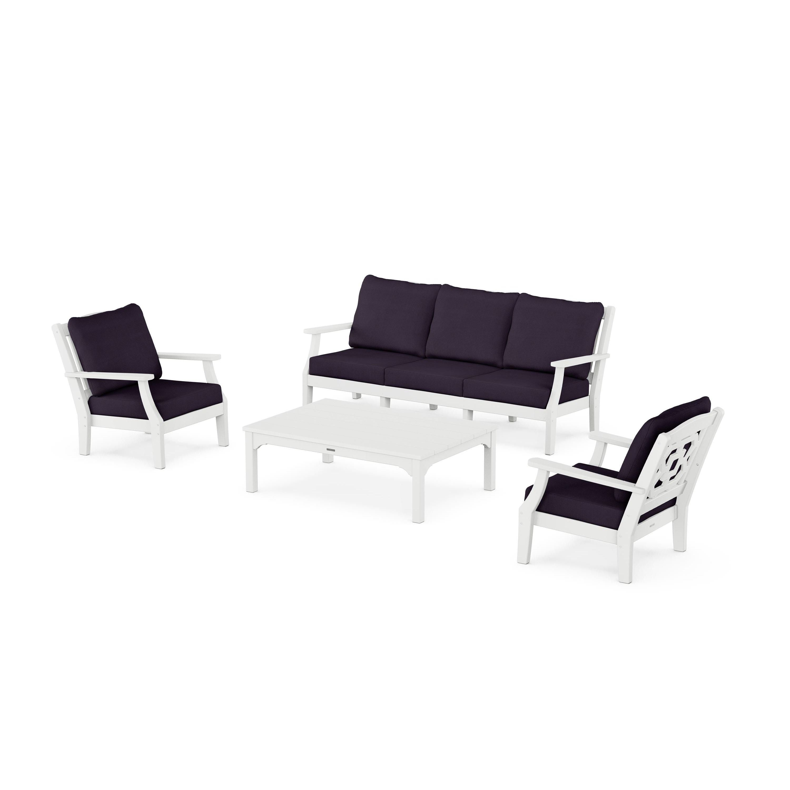 Chinoiserie 4-Piece Deep Seating Set with Sofa