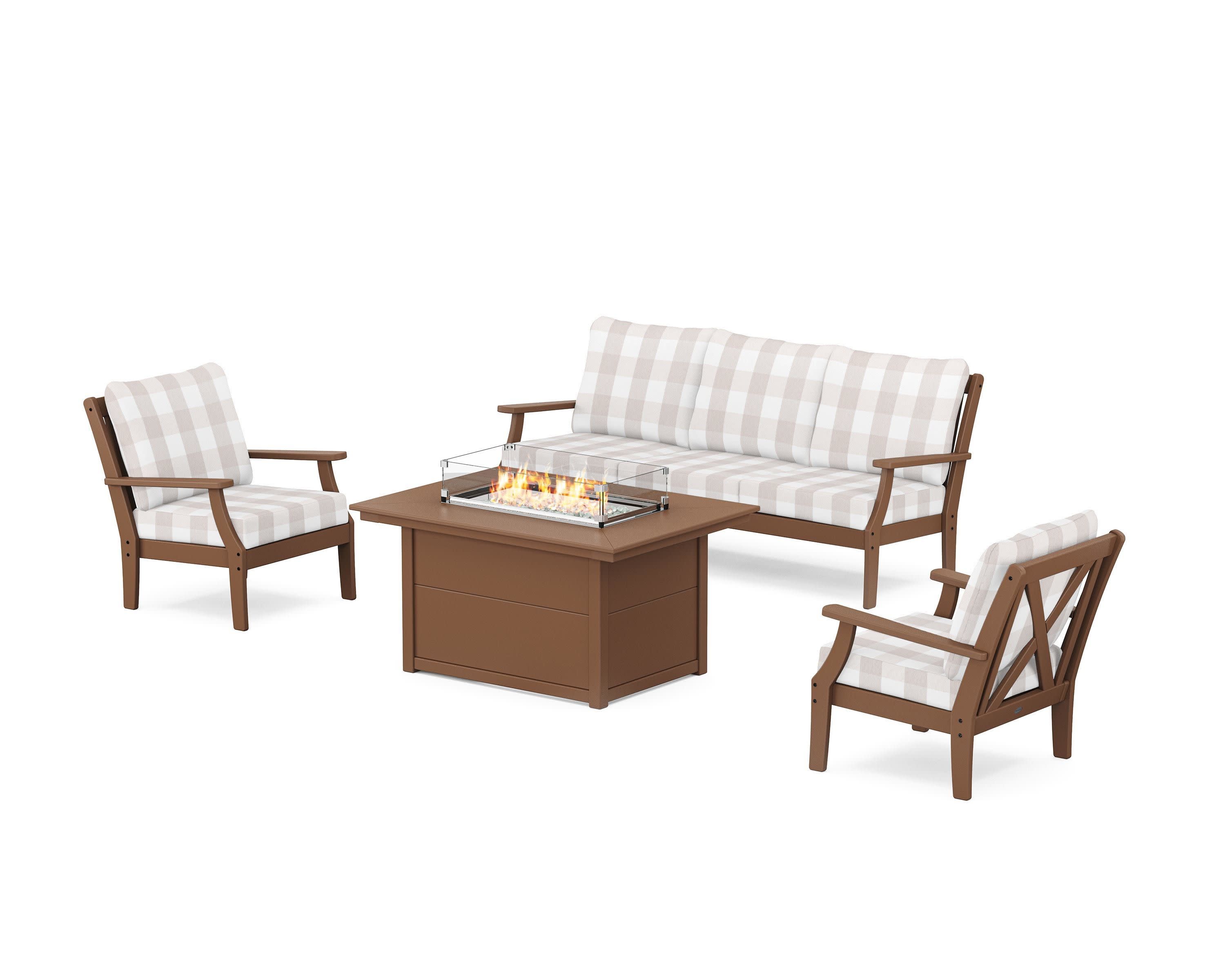 Braxton Deep Seating Fire Pit Table Set