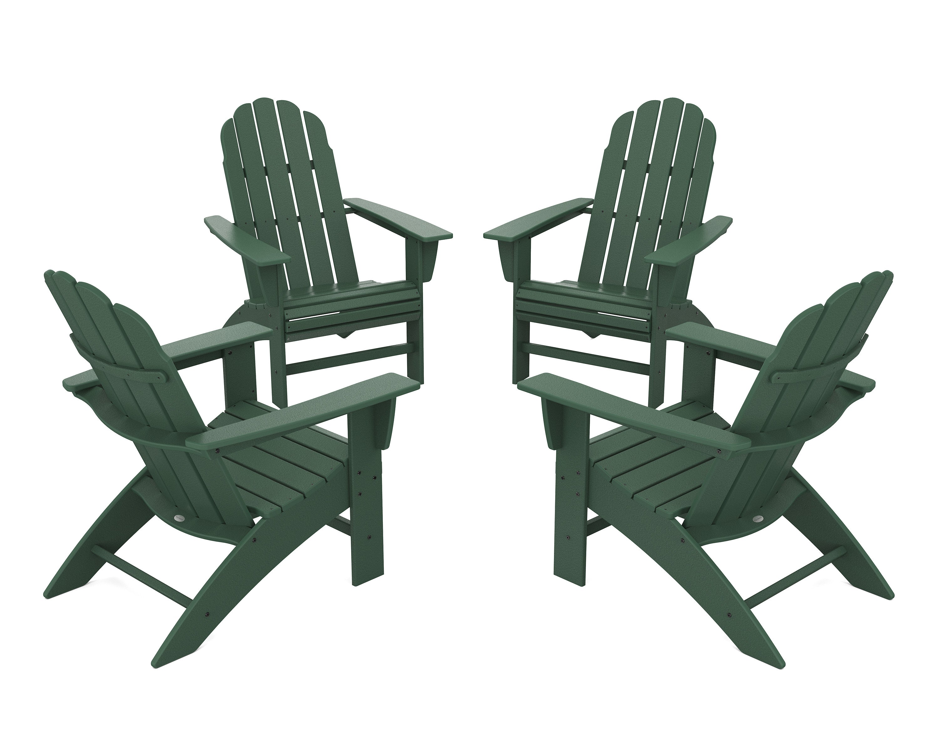 4-Piece Vineyard Curveback Adirondack Chair Conversation Set