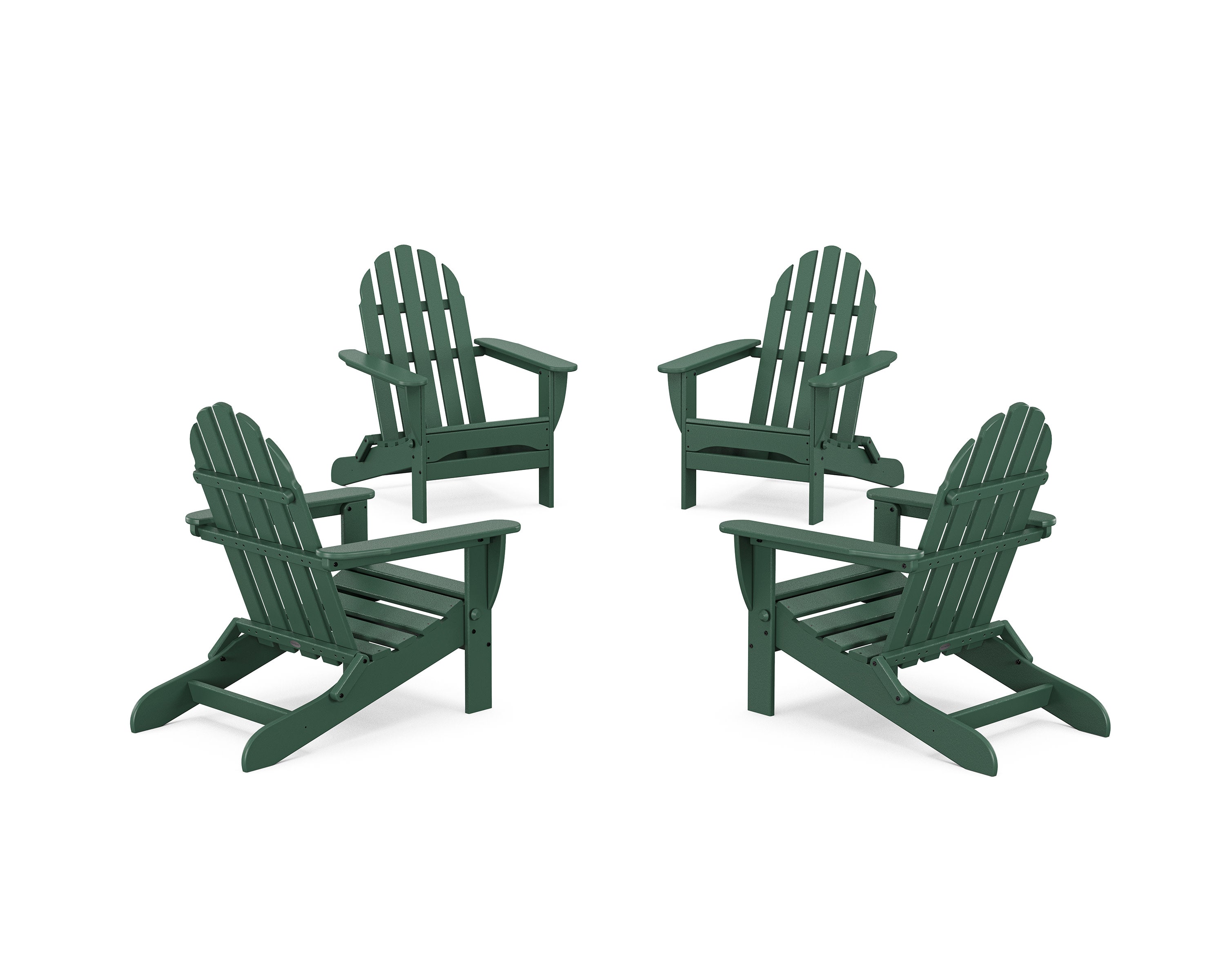 4-Piece Classic Folding Adirondack Conversation Set