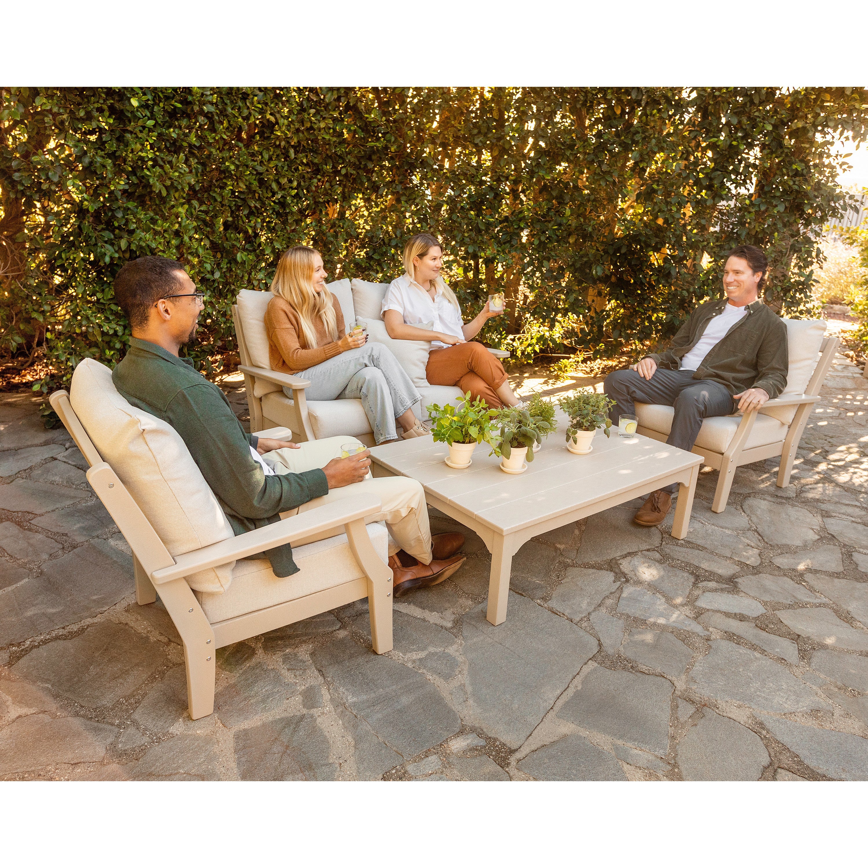 Chinoiserie 4-Piece Deep Seating Set with Loveseat