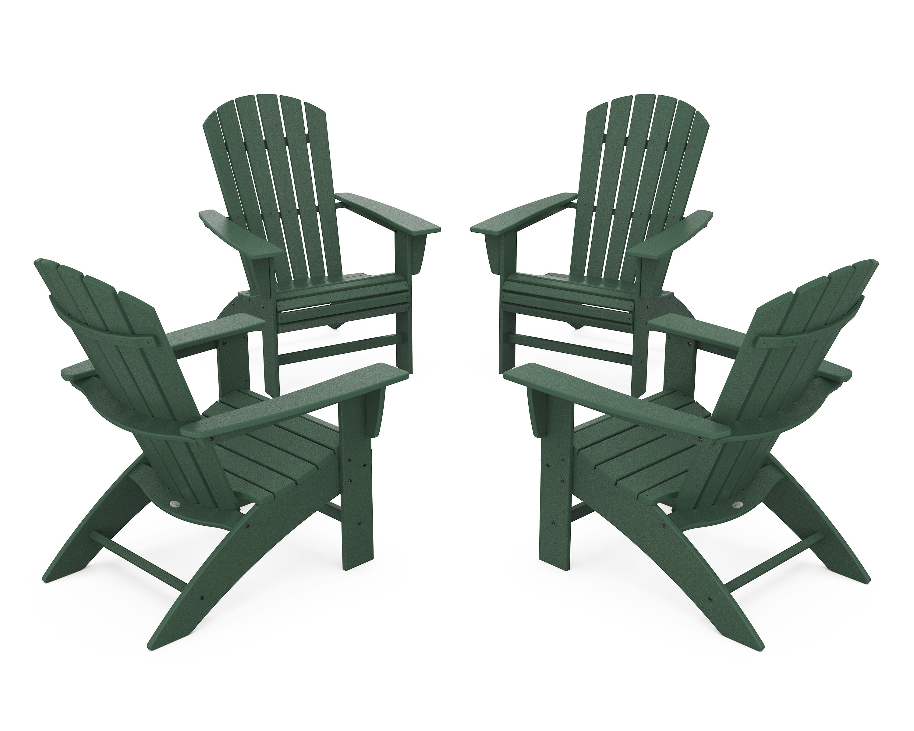 4-Piece Nautical Curveback Adirondack Chair Conversation Set
