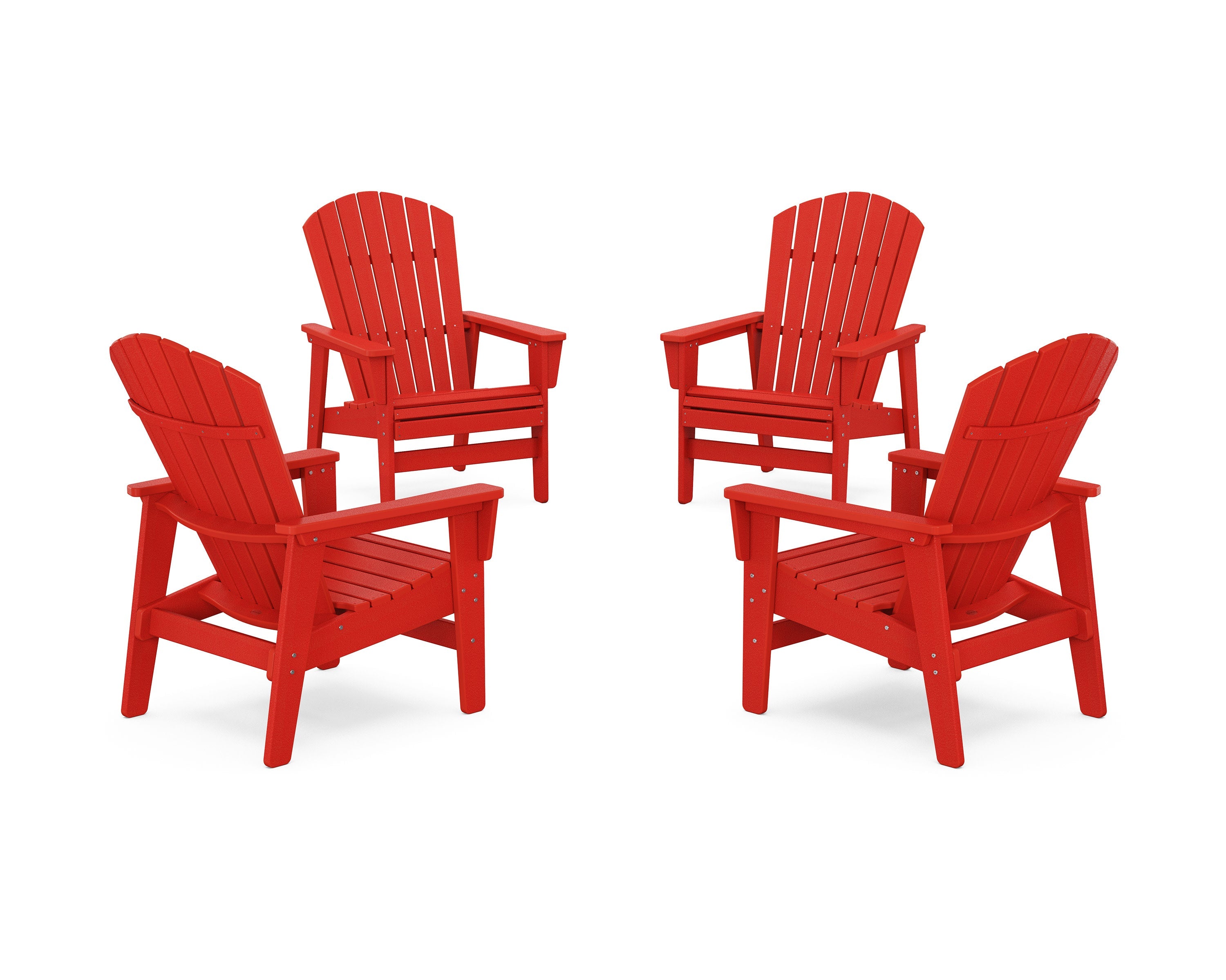 4-Piece Nautical Grand Upright Adirondack Chair Conversation Set