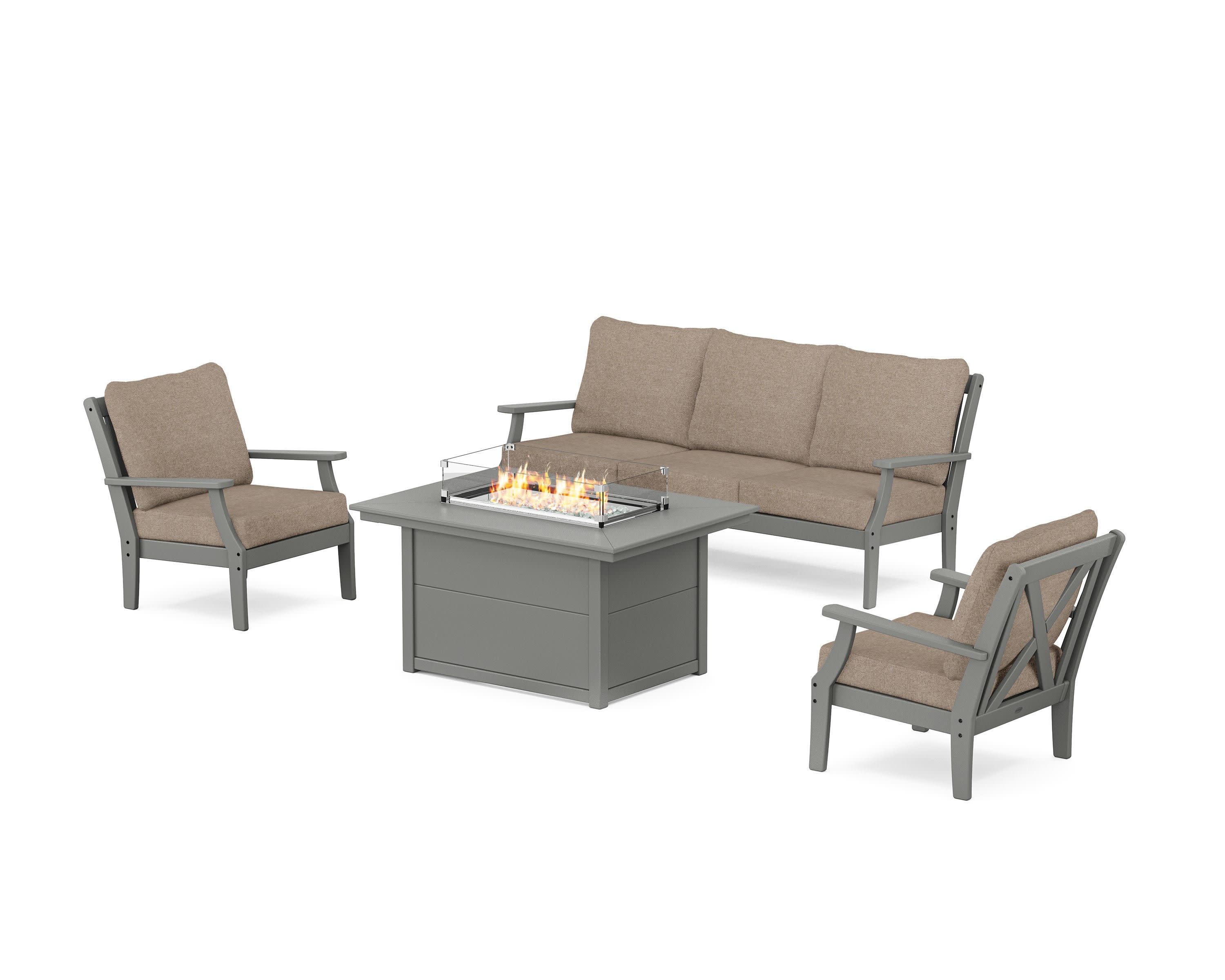 Braxton Deep Seating Fire Pit Table Set