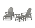 5-Piece Vineyard Grand Upright Adirondack Set with Ottomans and Side Table