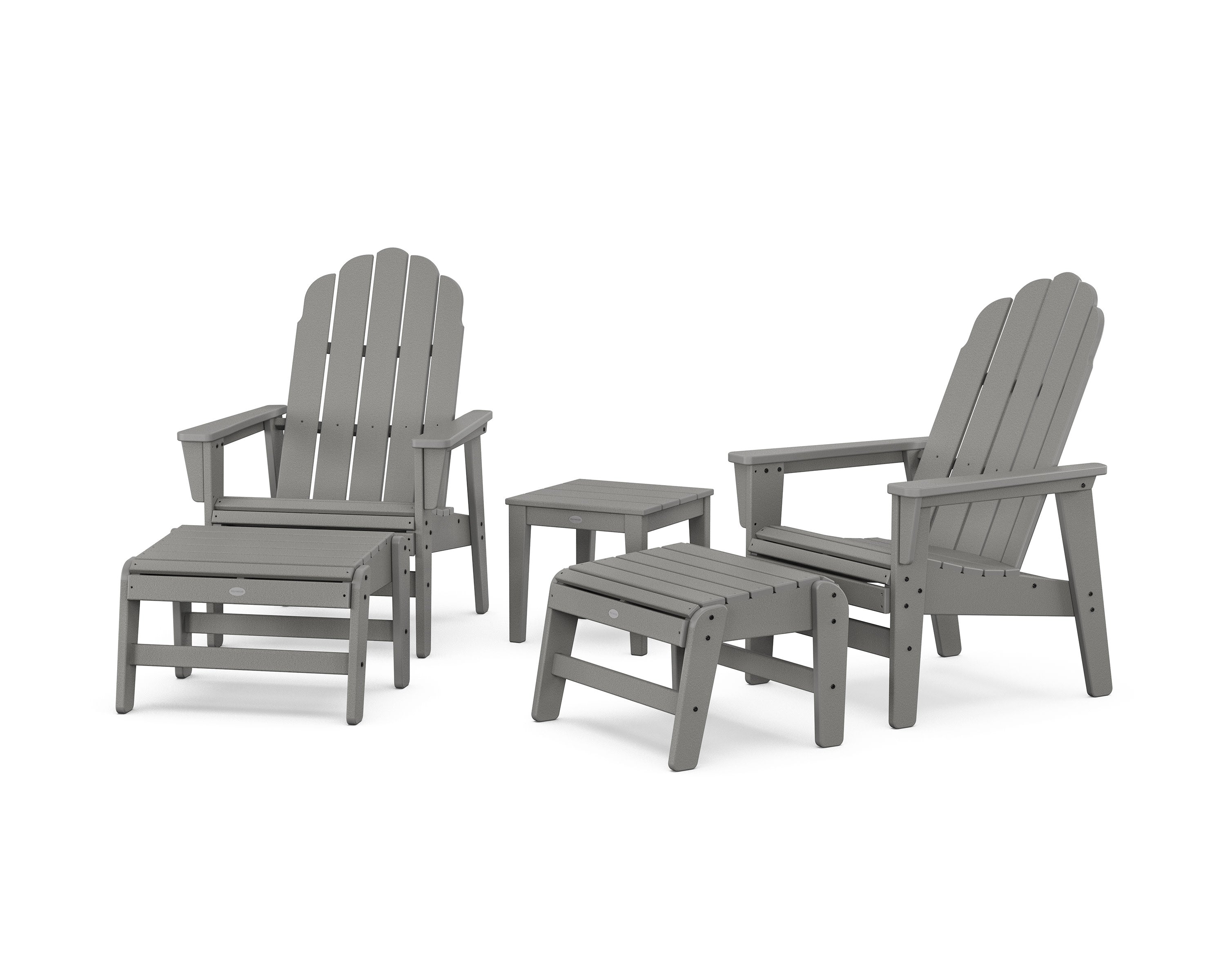 5-Piece Vineyard Grand Upright Adirondack Set with Ottomans and Side Table