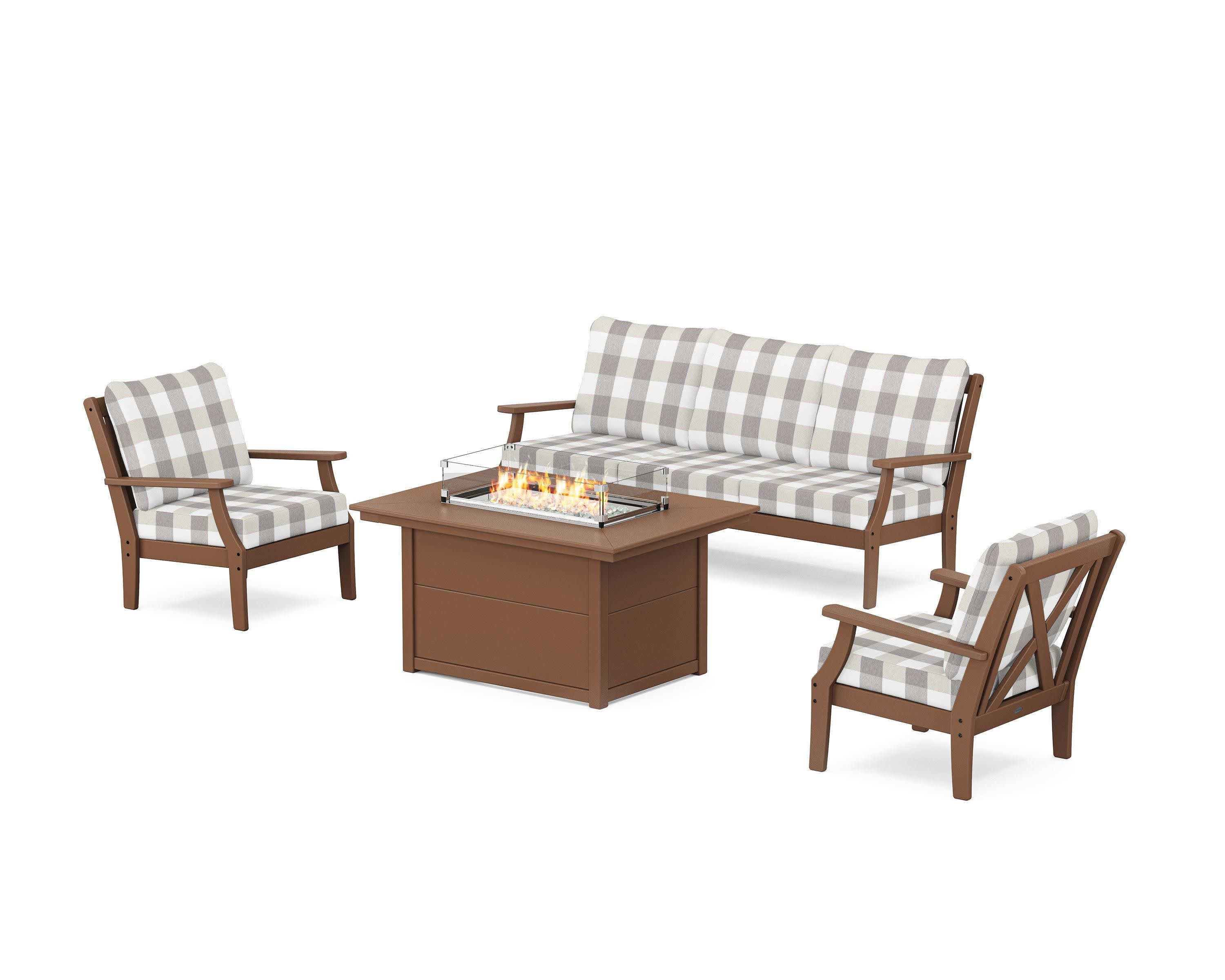 Braxton Deep Seating Fire Pit Table Set