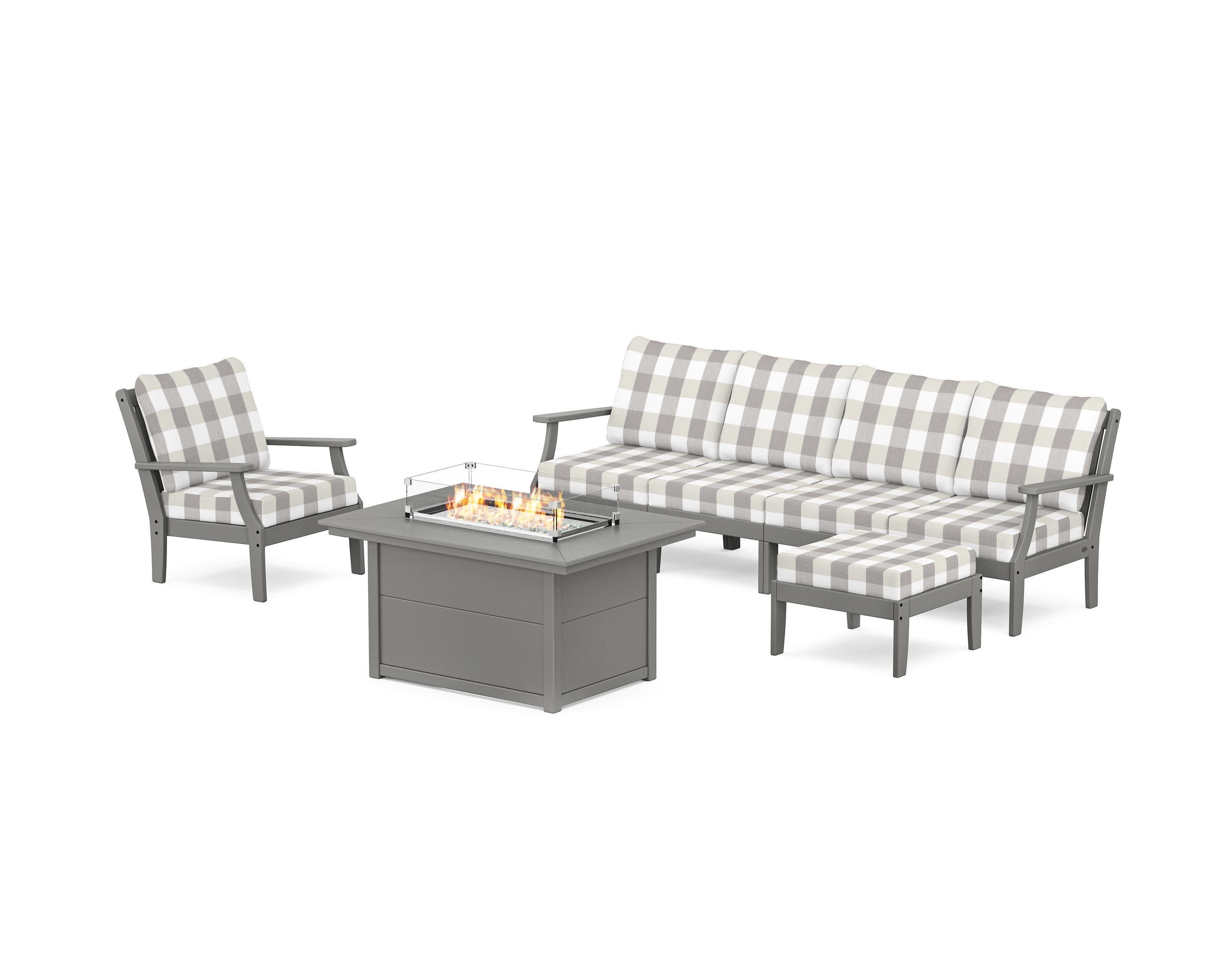 Braxton Sectional Lounge and Fire Pit Set