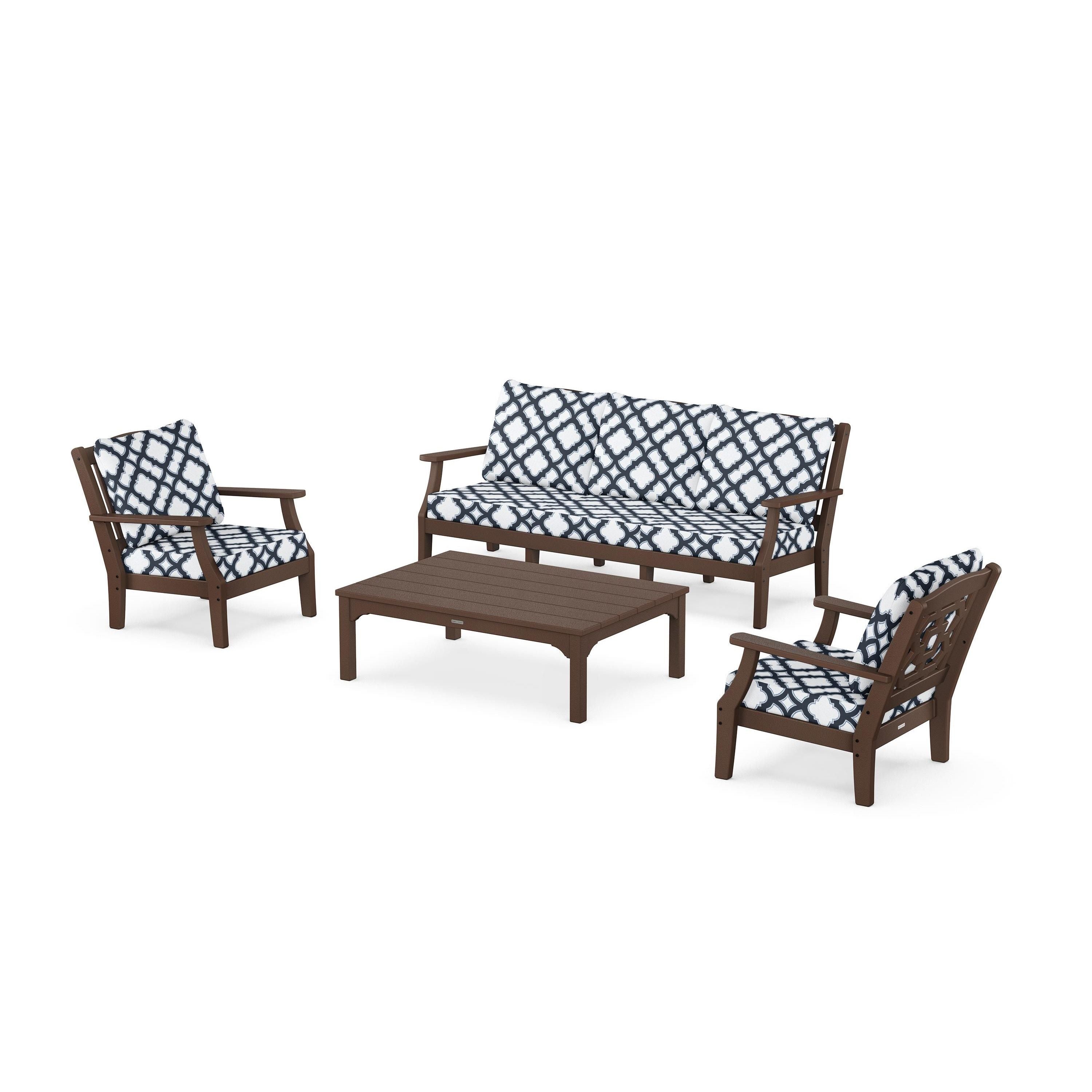 Chinoiserie 4-Piece Deep Seating Set with Sofa