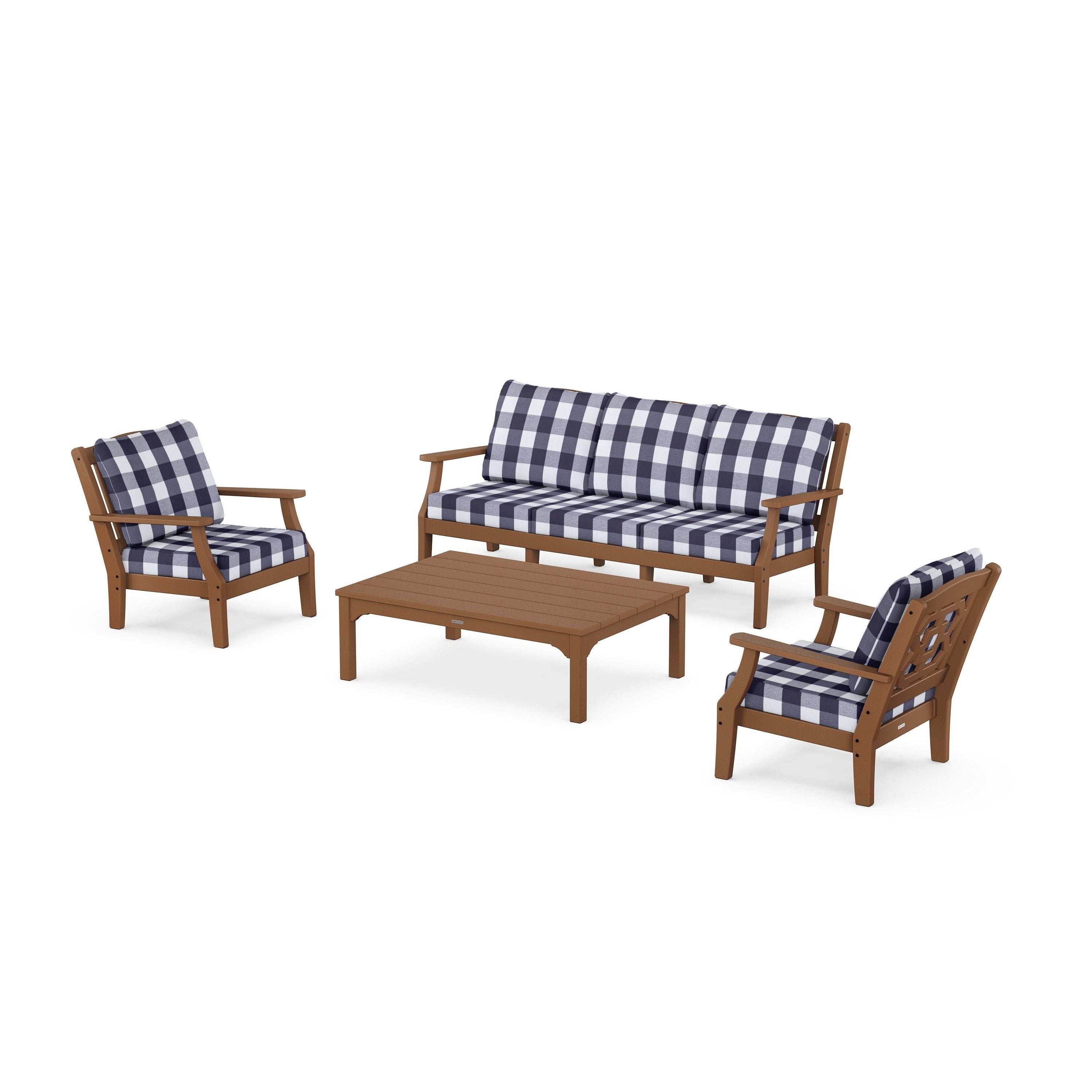 Chinoiserie 4-Piece Deep Seating Set with Sofa