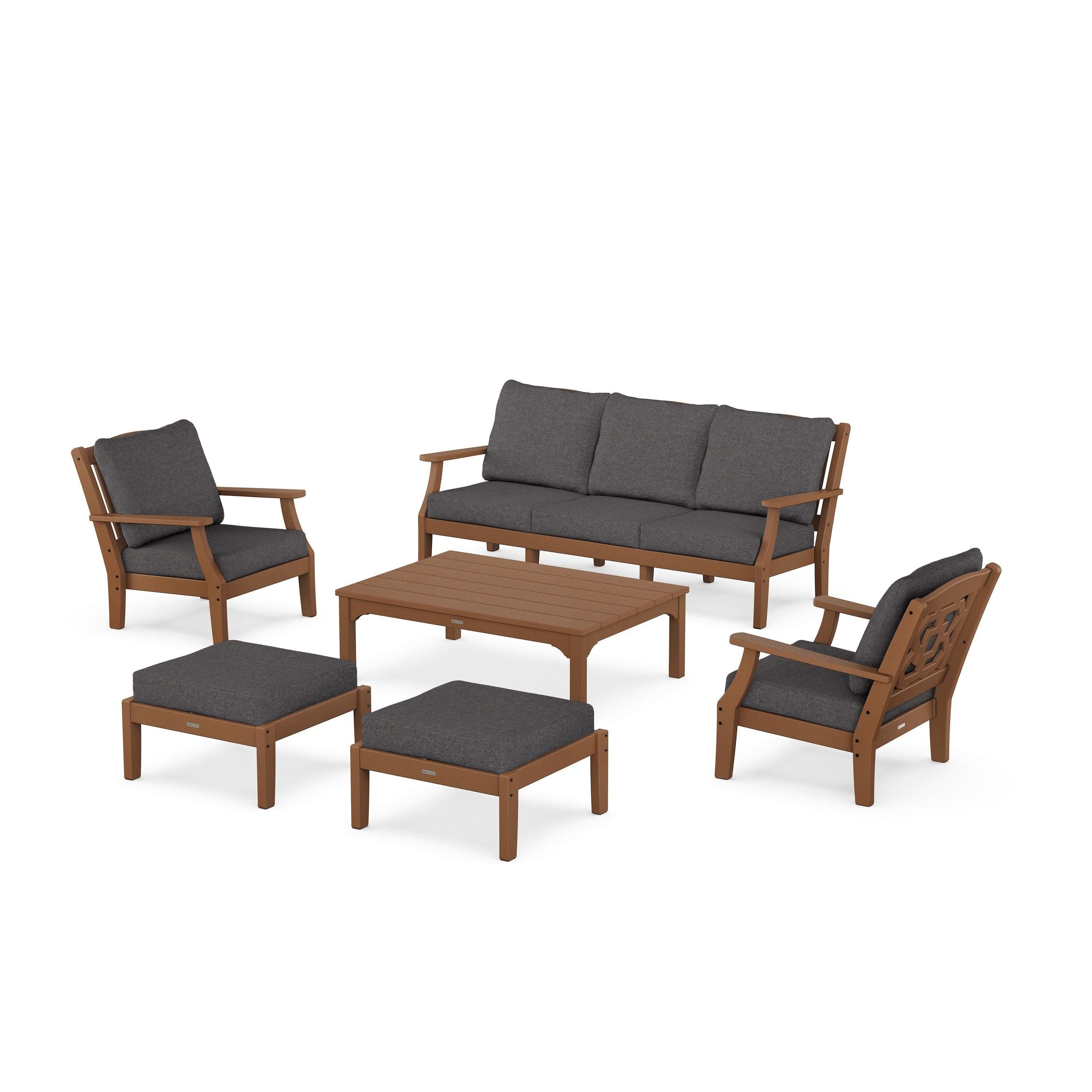 Chinoiserie 6-Piece Lounge Sofa Set