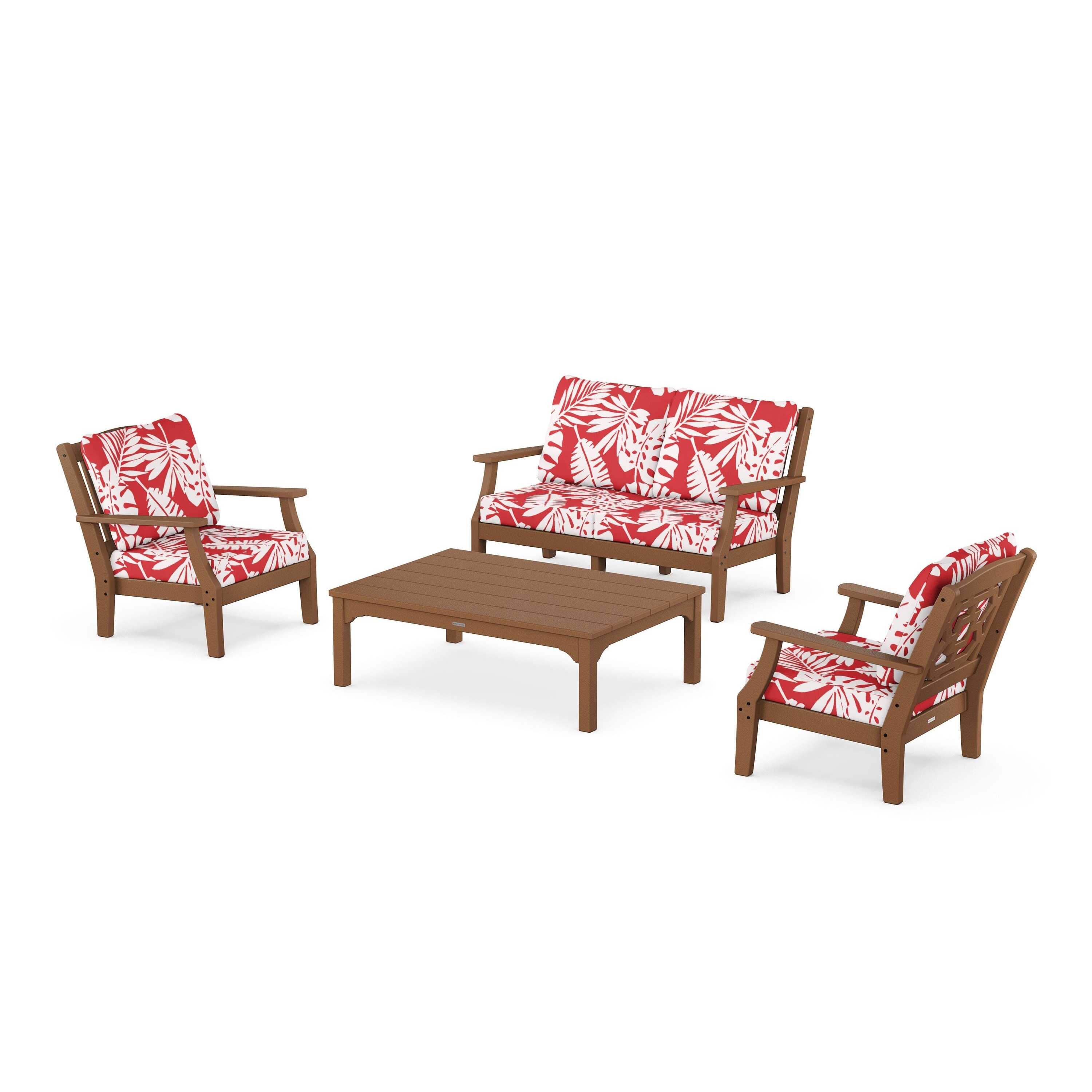 Chinoiserie 4-Piece Deep Seating Set with Loveseat