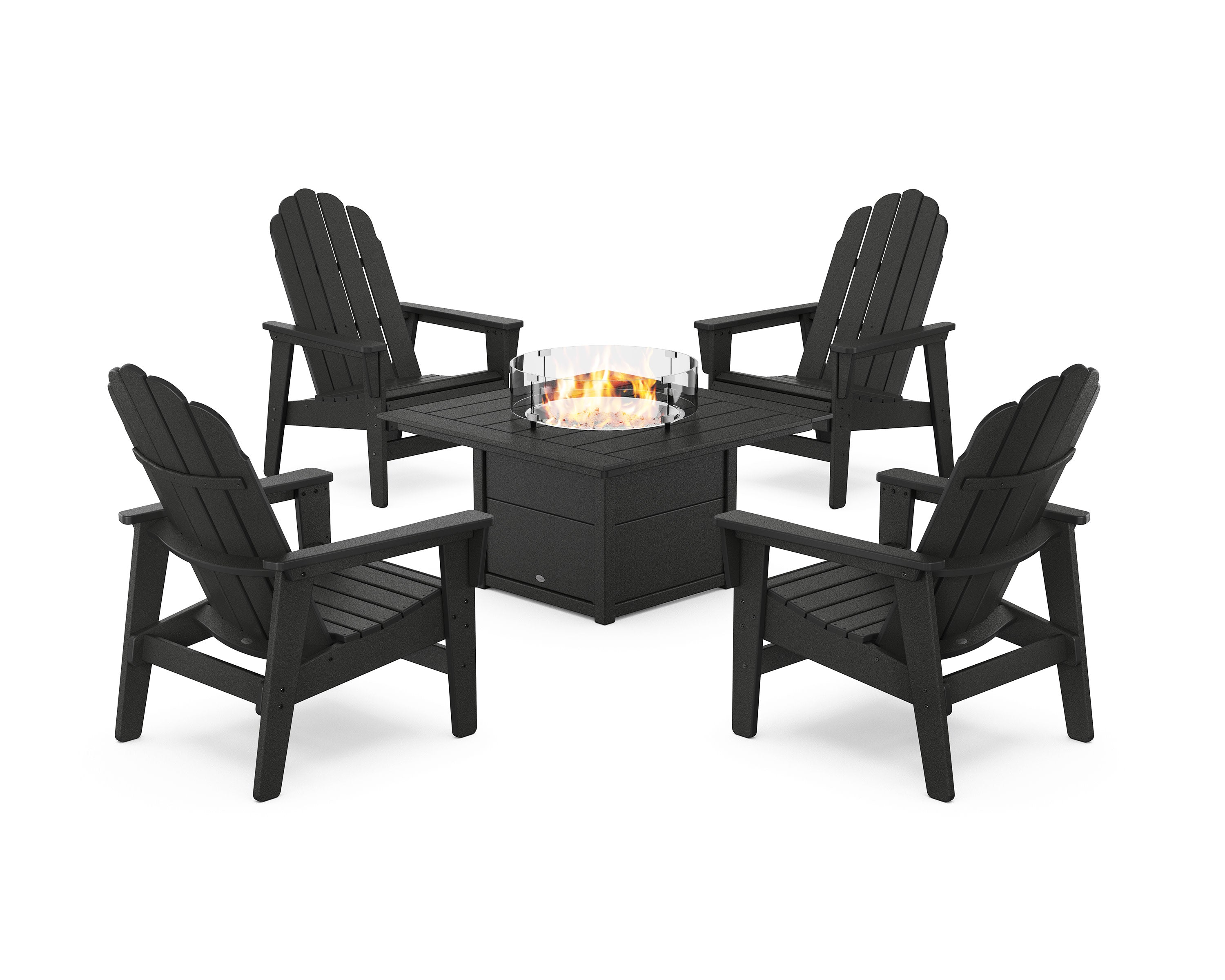 5-Piece Vineyard Grand Upright Adirondack Conversation Set with Fire Pit Table