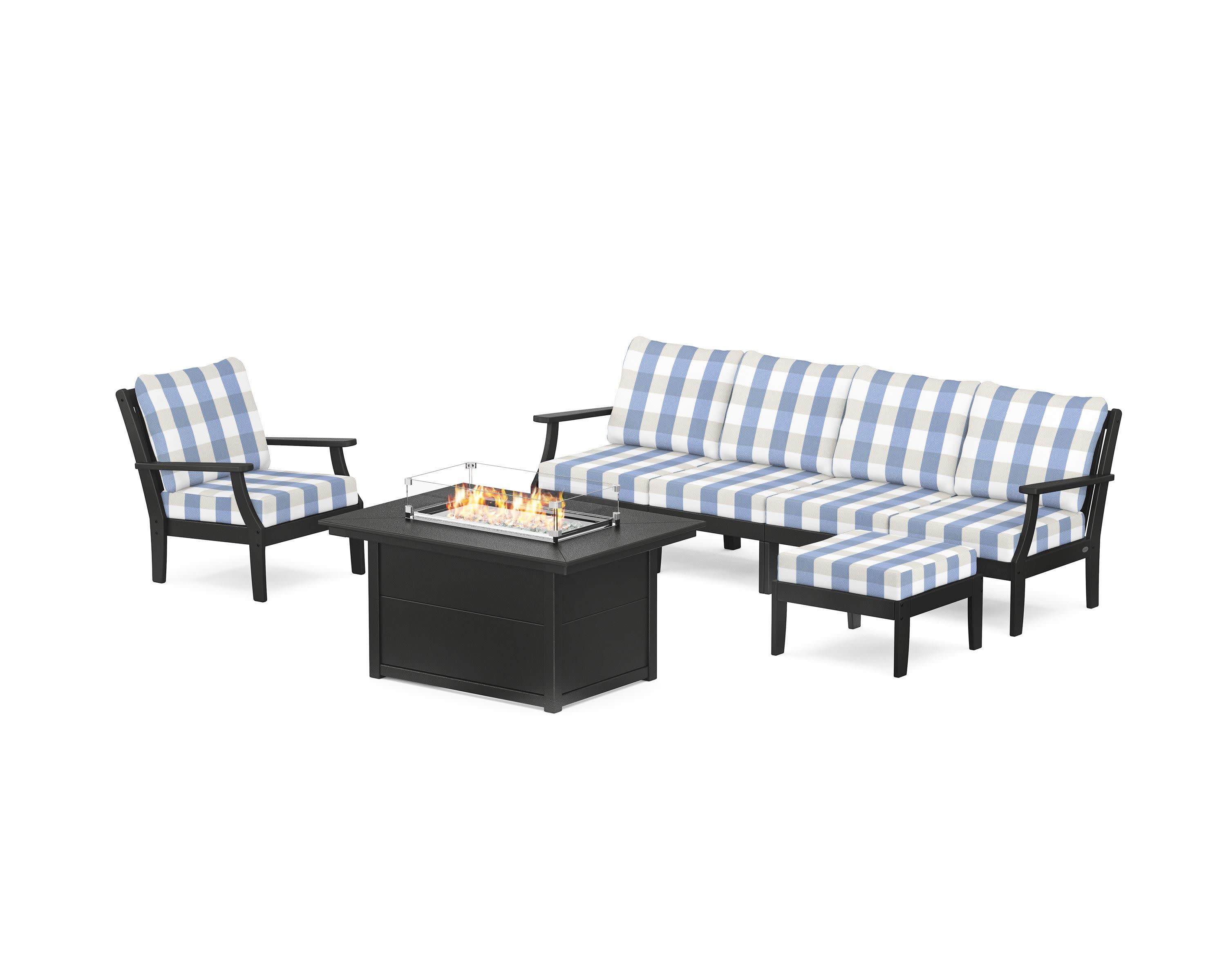 Braxton Sectional Lounge and Fire Pit Set