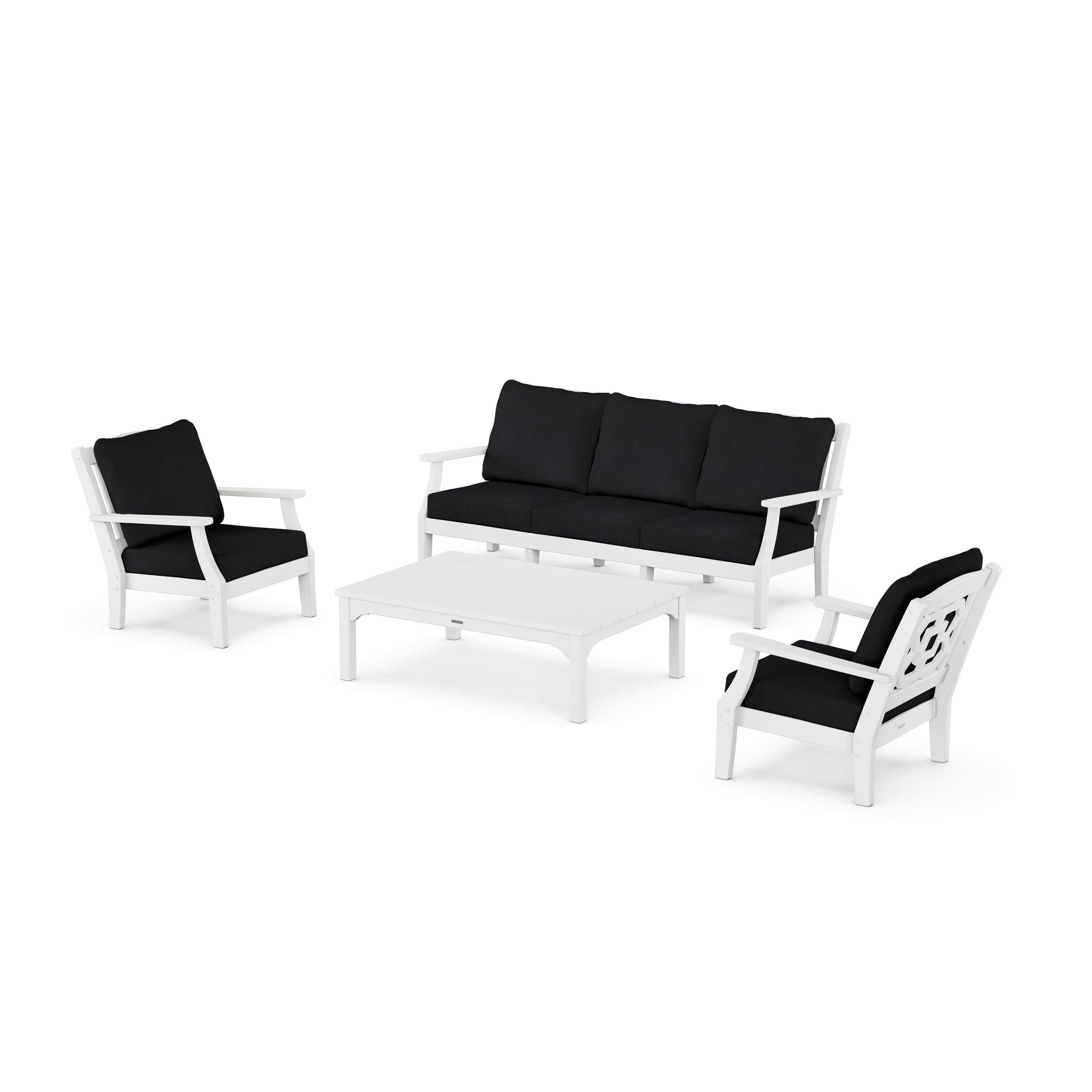 Chinoiserie 4-Piece Deep Seating Set with Sofa