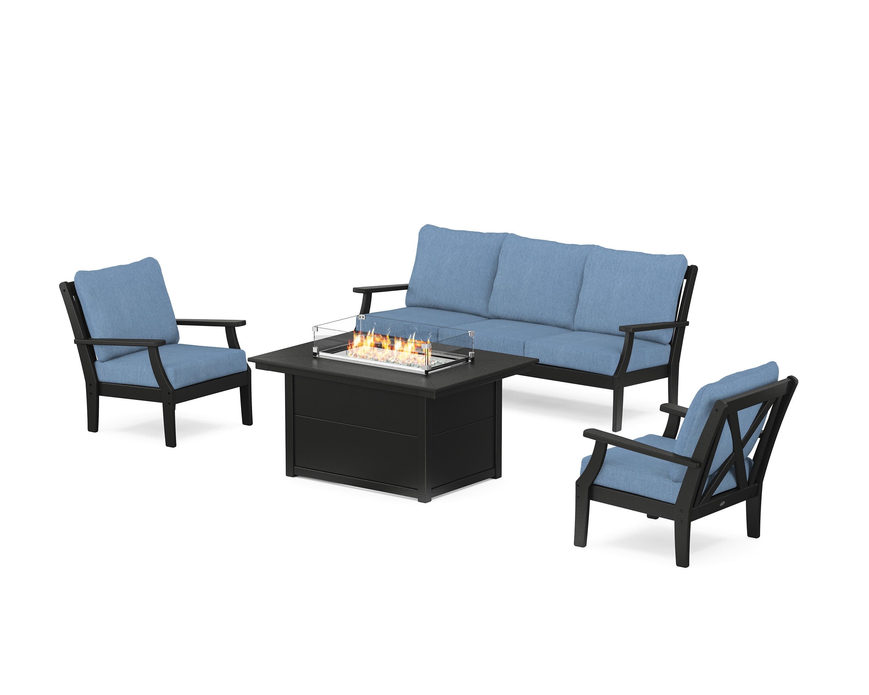 Braxton Deep Seating Fire Pit Table Set