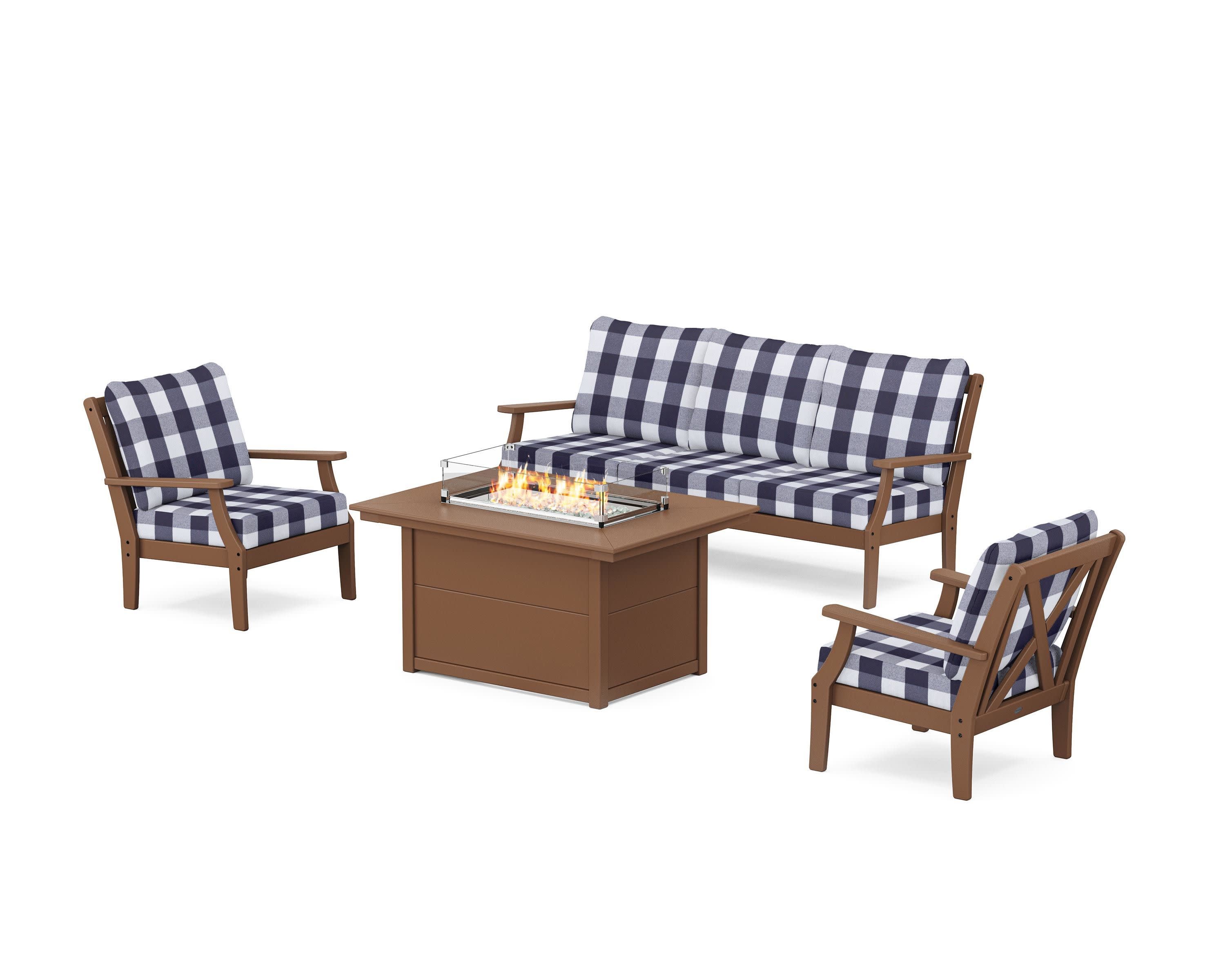Braxton Deep Seating Fire Pit Table Set