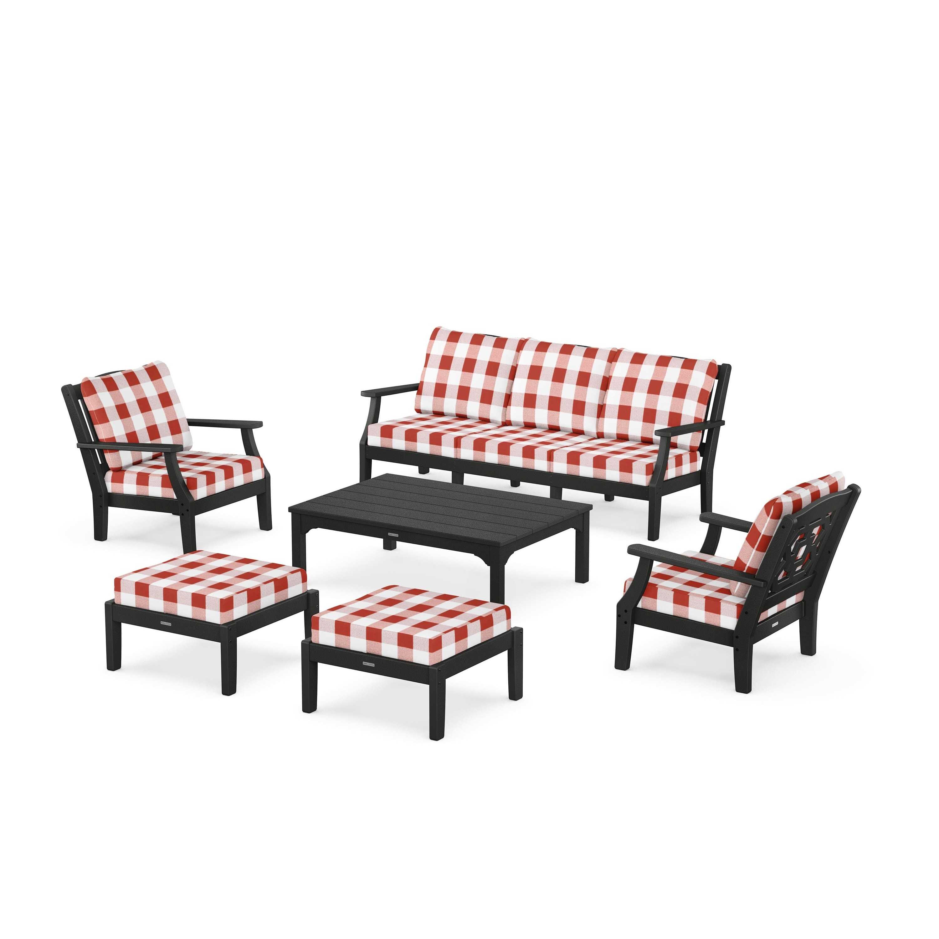 Chinoiserie 6-Piece Lounge Sofa Set
