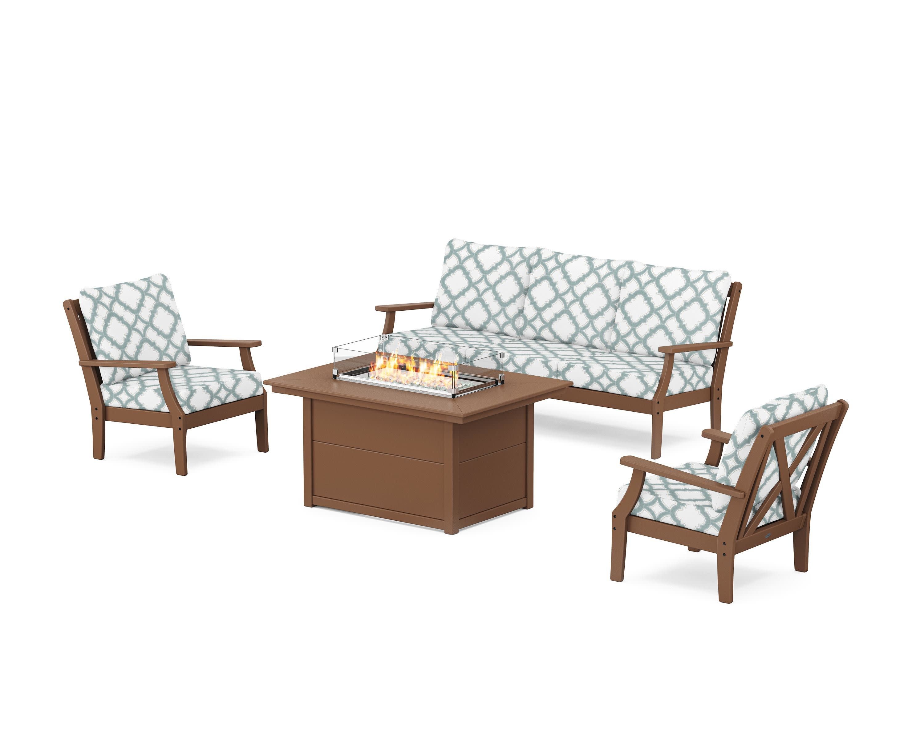 Braxton Deep Seating Fire Pit Table Set