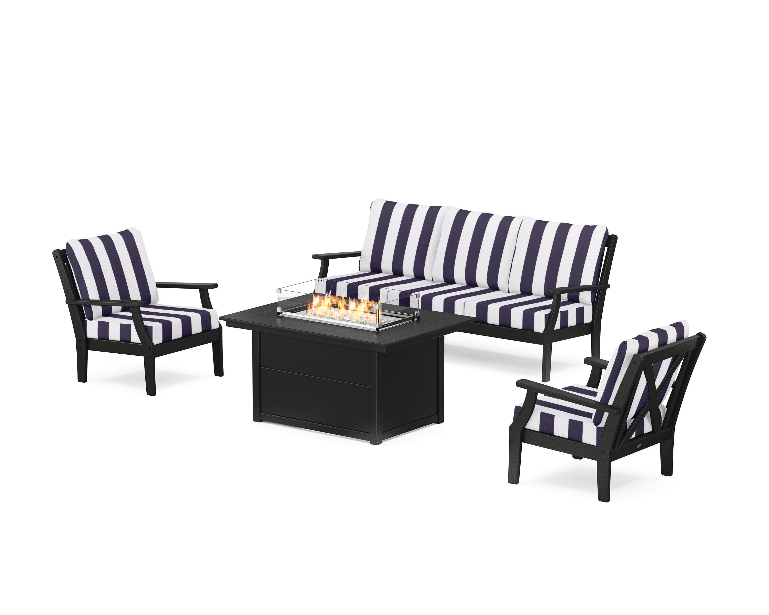 Braxton Deep Seating Fire Pit Table Set