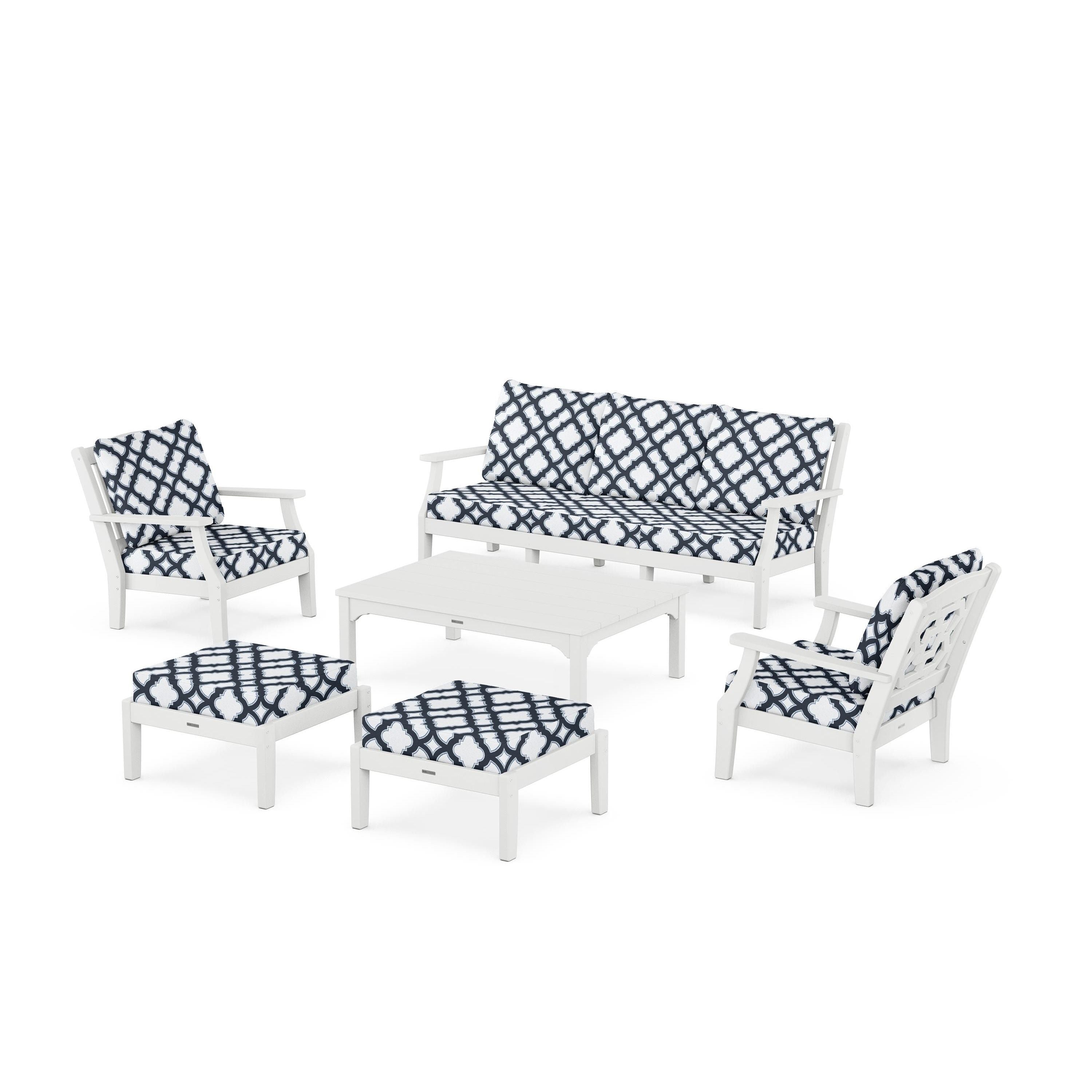 Chinoiserie 6-Piece Lounge Sofa Set