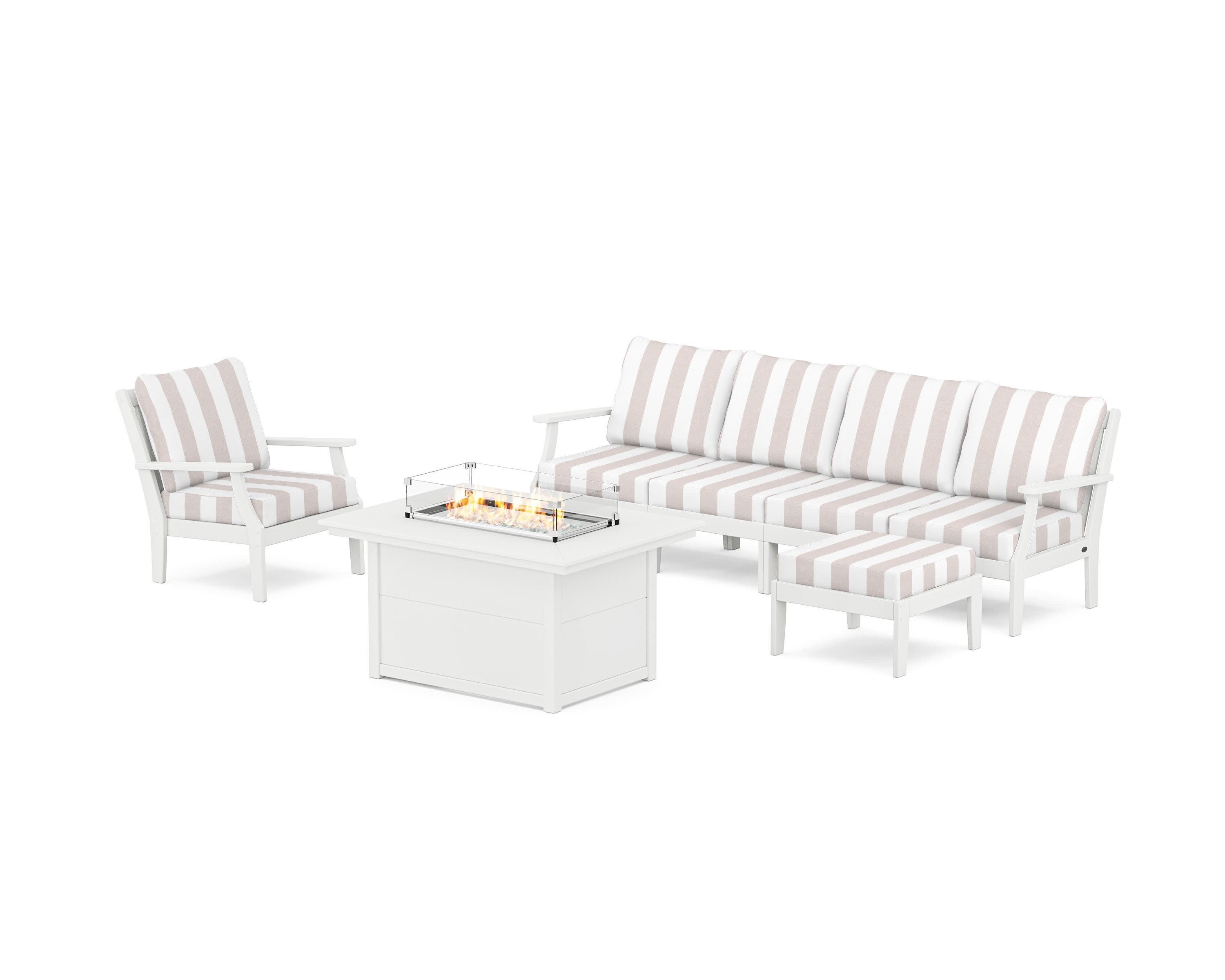 Braxton Sectional Lounge and Fire Pit Set