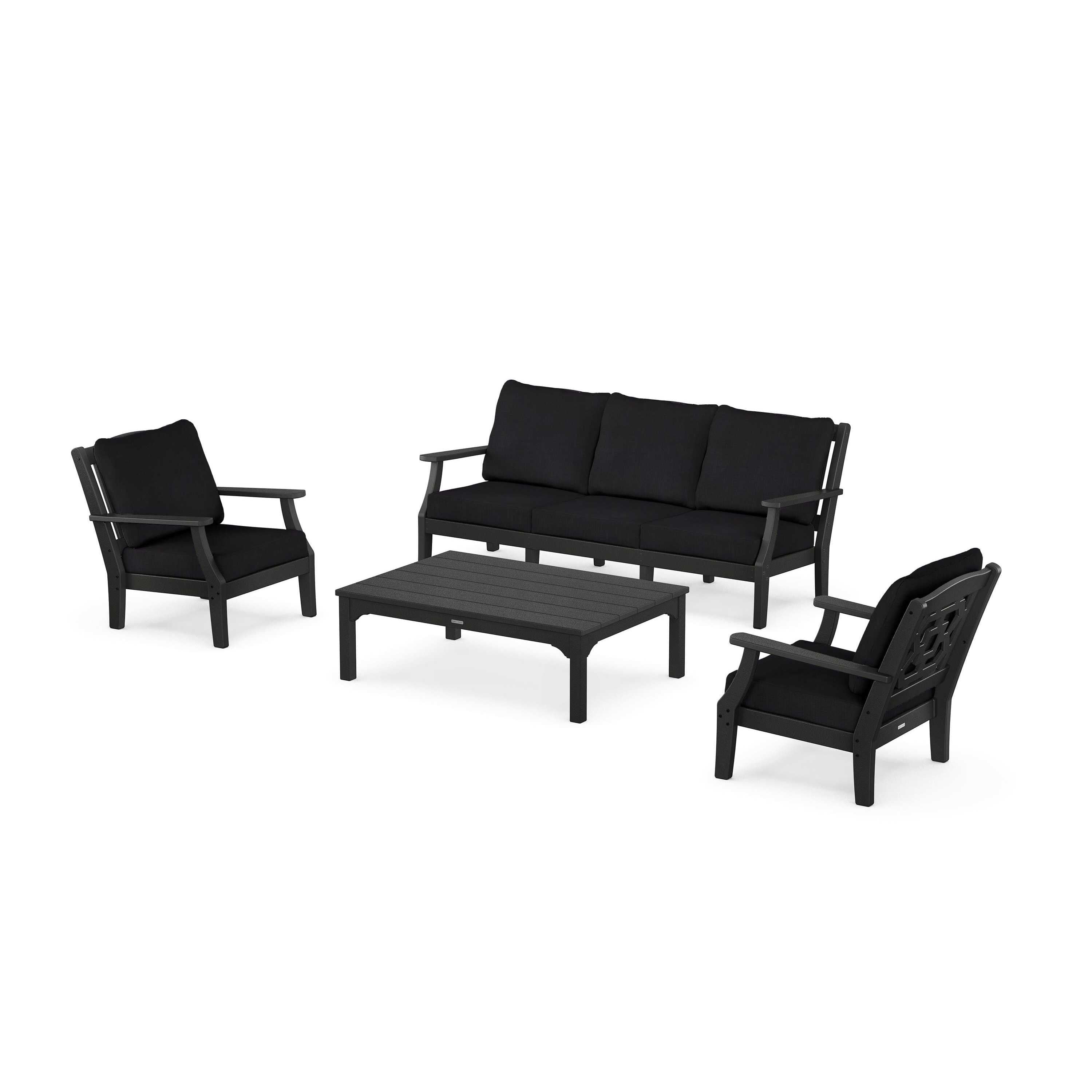 Chinoiserie 4-Piece Deep Seating Set with Sofa